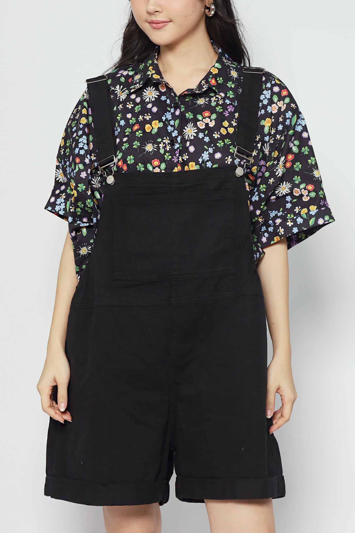 Confetti Pop Pinafore Playsuit in Black