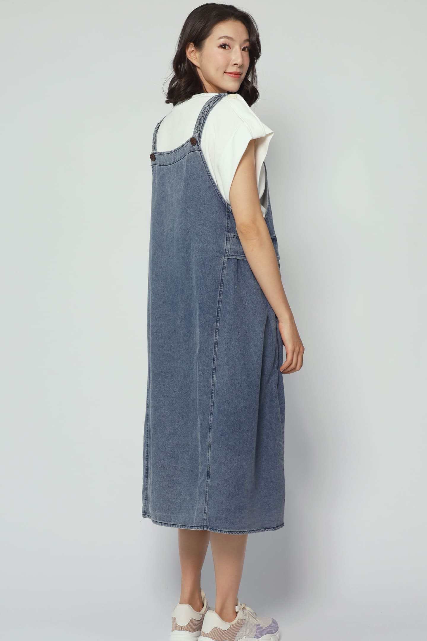 Bowen Denim Pinafore Dress