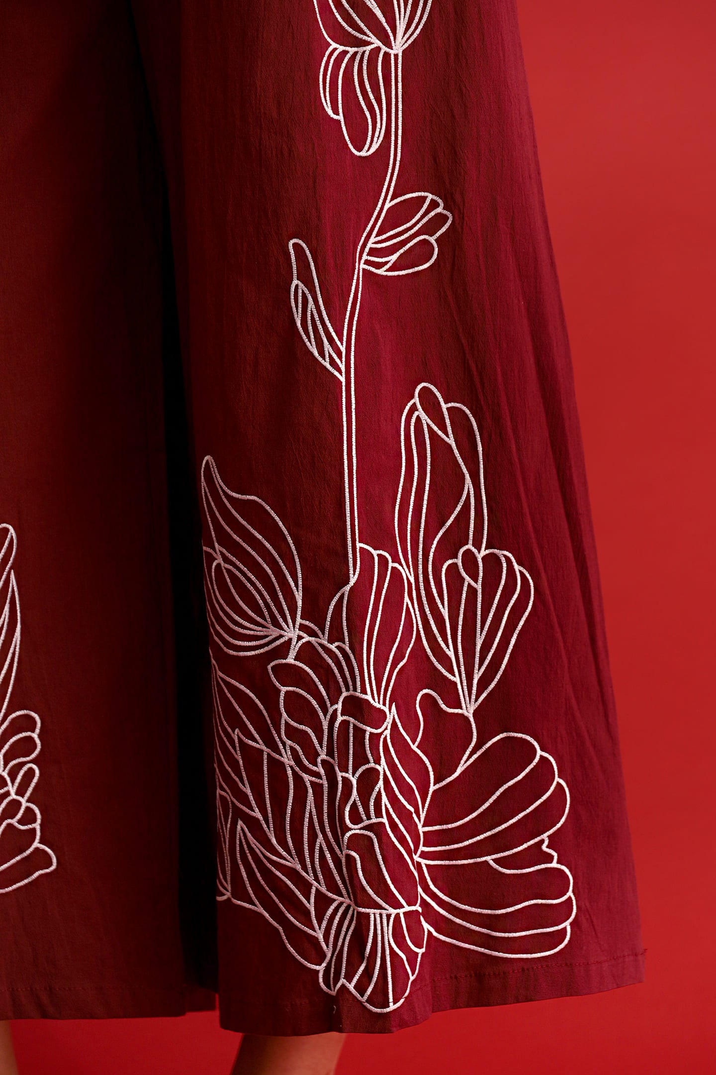 CHOSEN - Brocade Dynasty Pants in Maroon