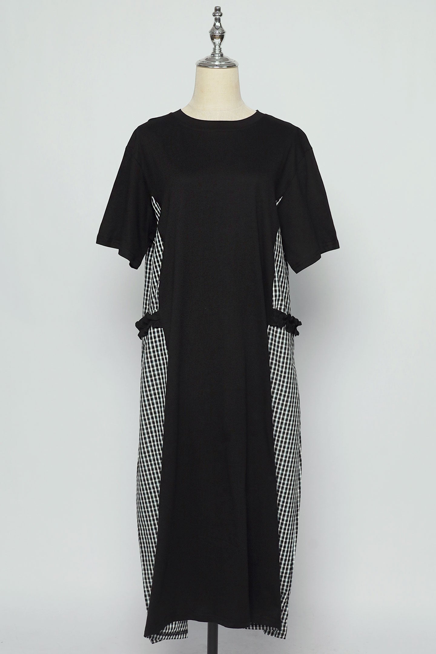 PO - Bronte Checkered Frill Dress in Black