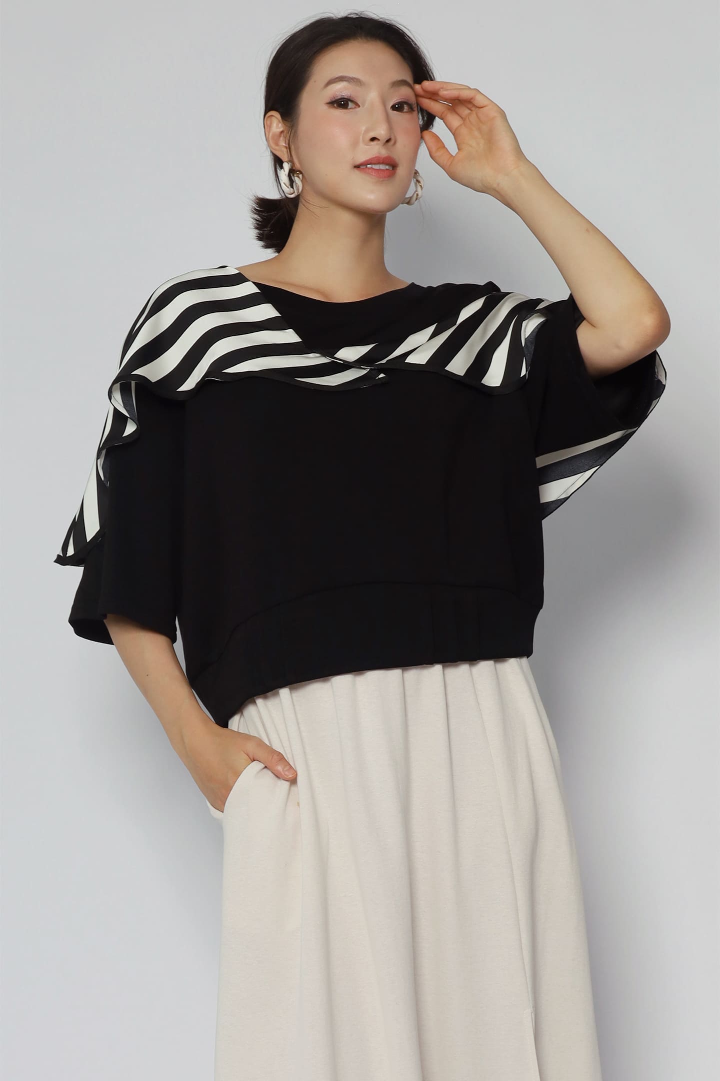 Backorders Byron Stripes Flare Sleeves Top
