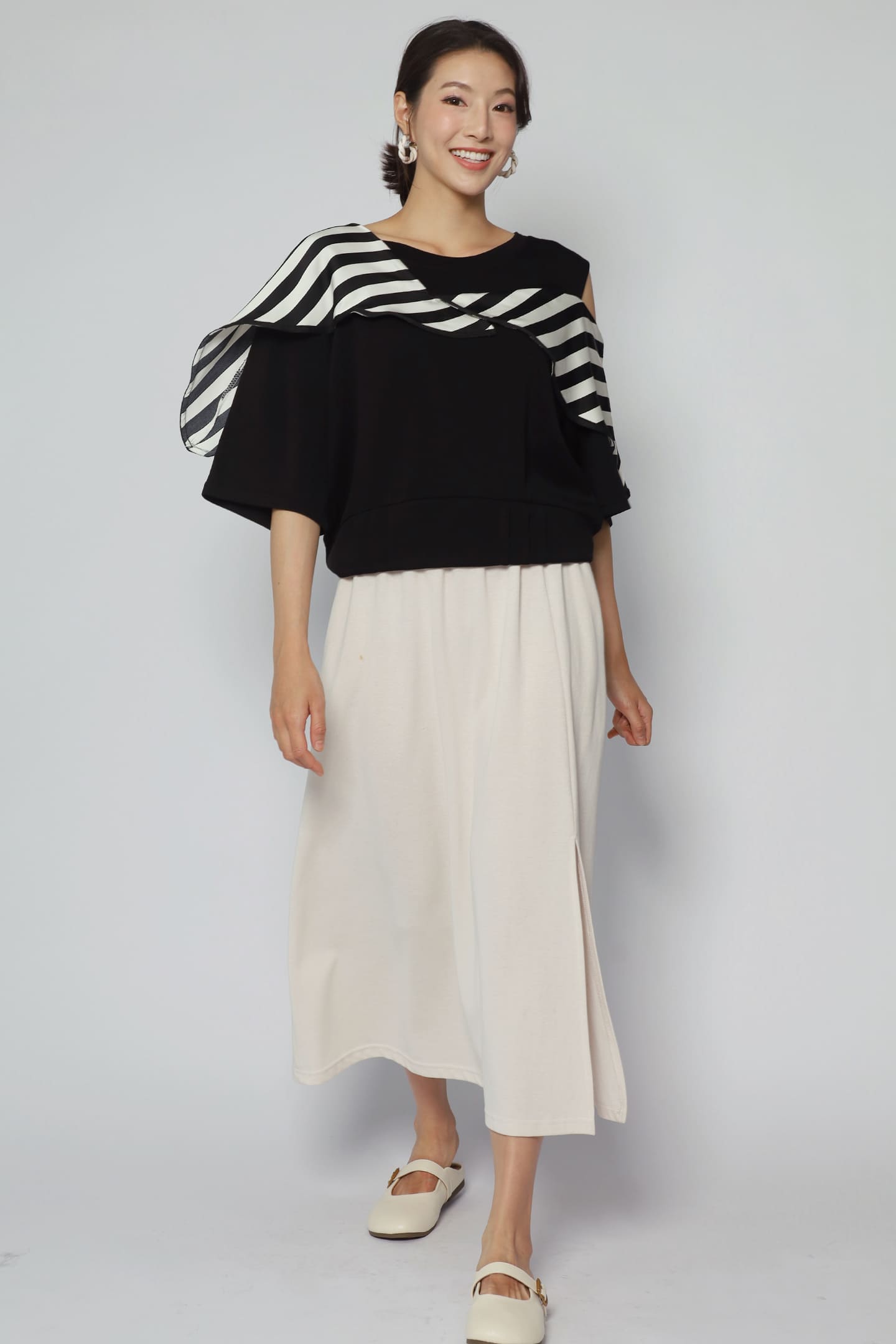 Backorders Byron Stripes Flare Sleeves Top