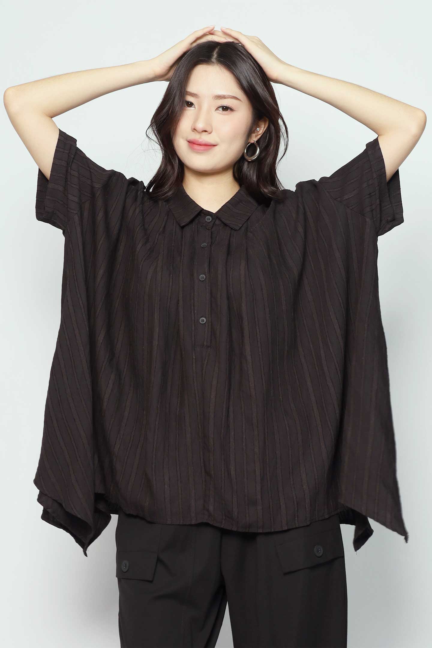 Callie Fishtail Top in Black