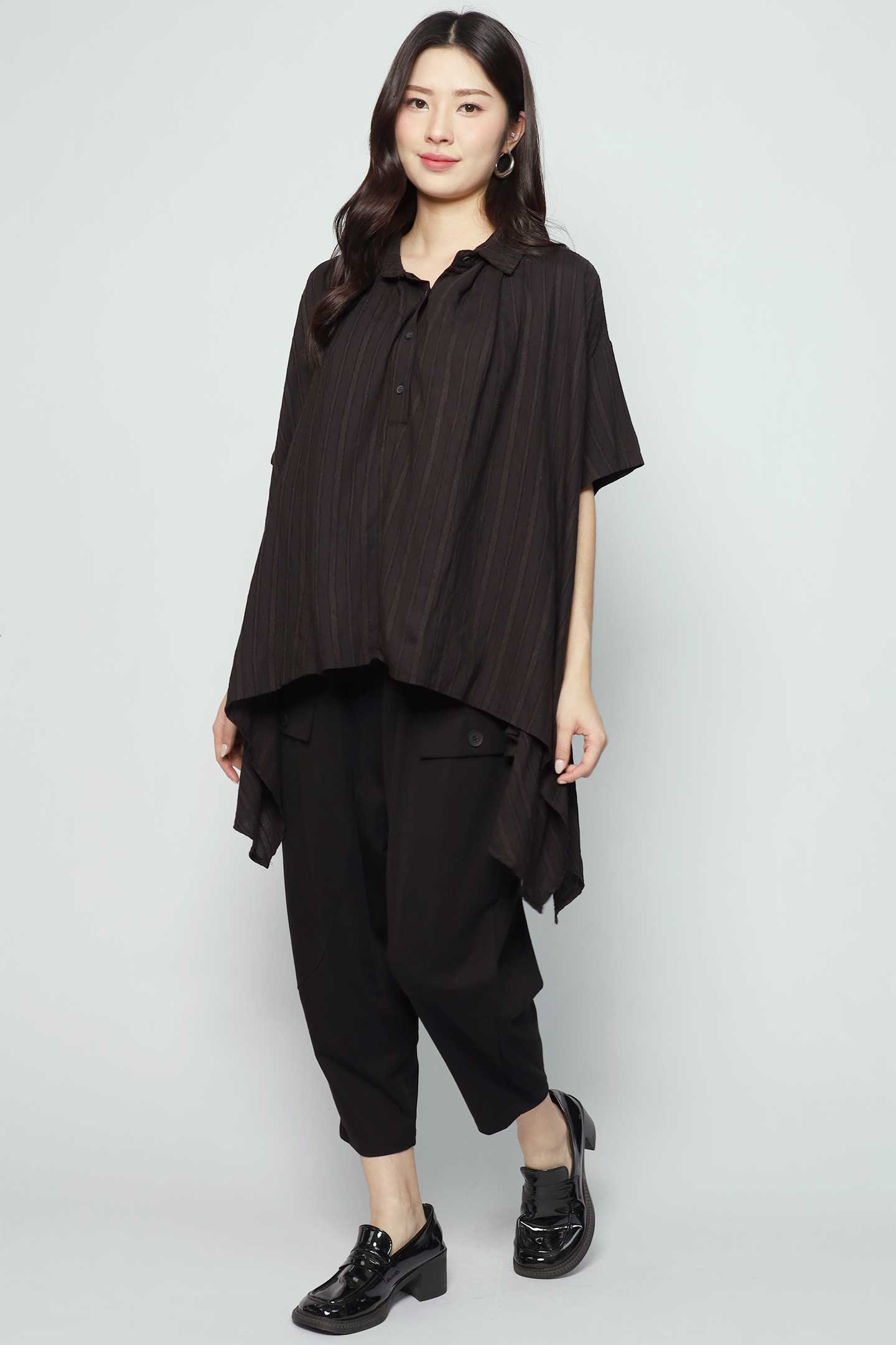 Callie Fishtail Top in Black