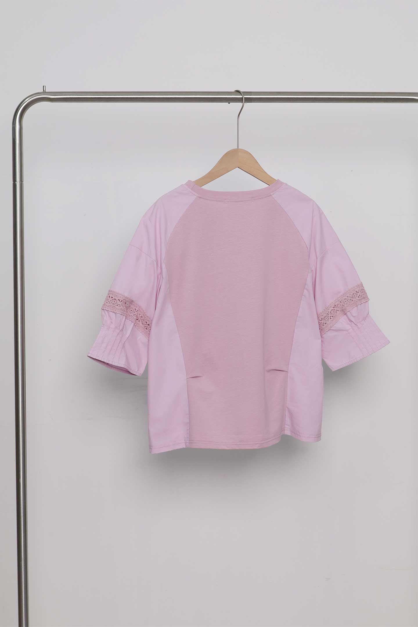 Easy By TE - Carine Lace Trimming Top in Pink