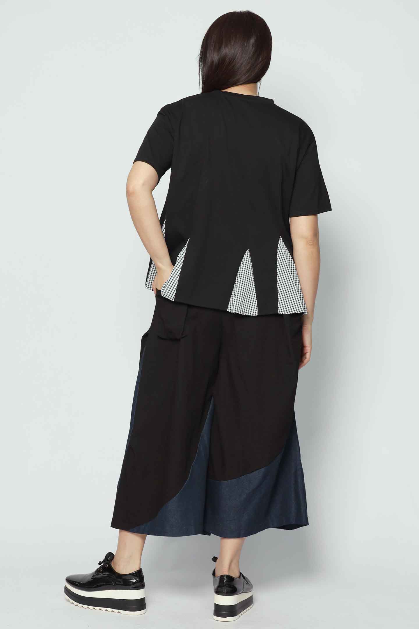 Carla Top in Black Checkered