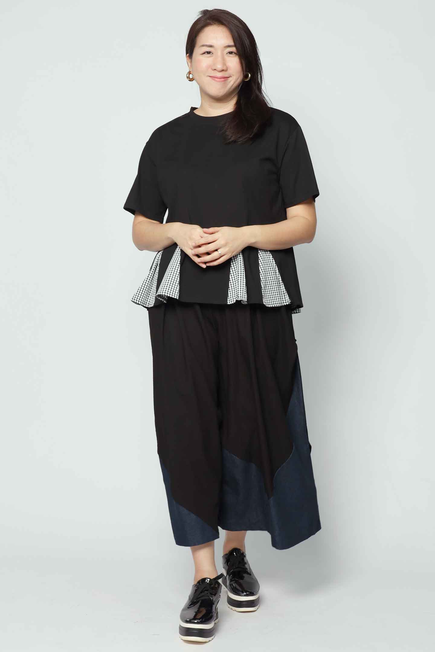 Carla Top in Black Checkered