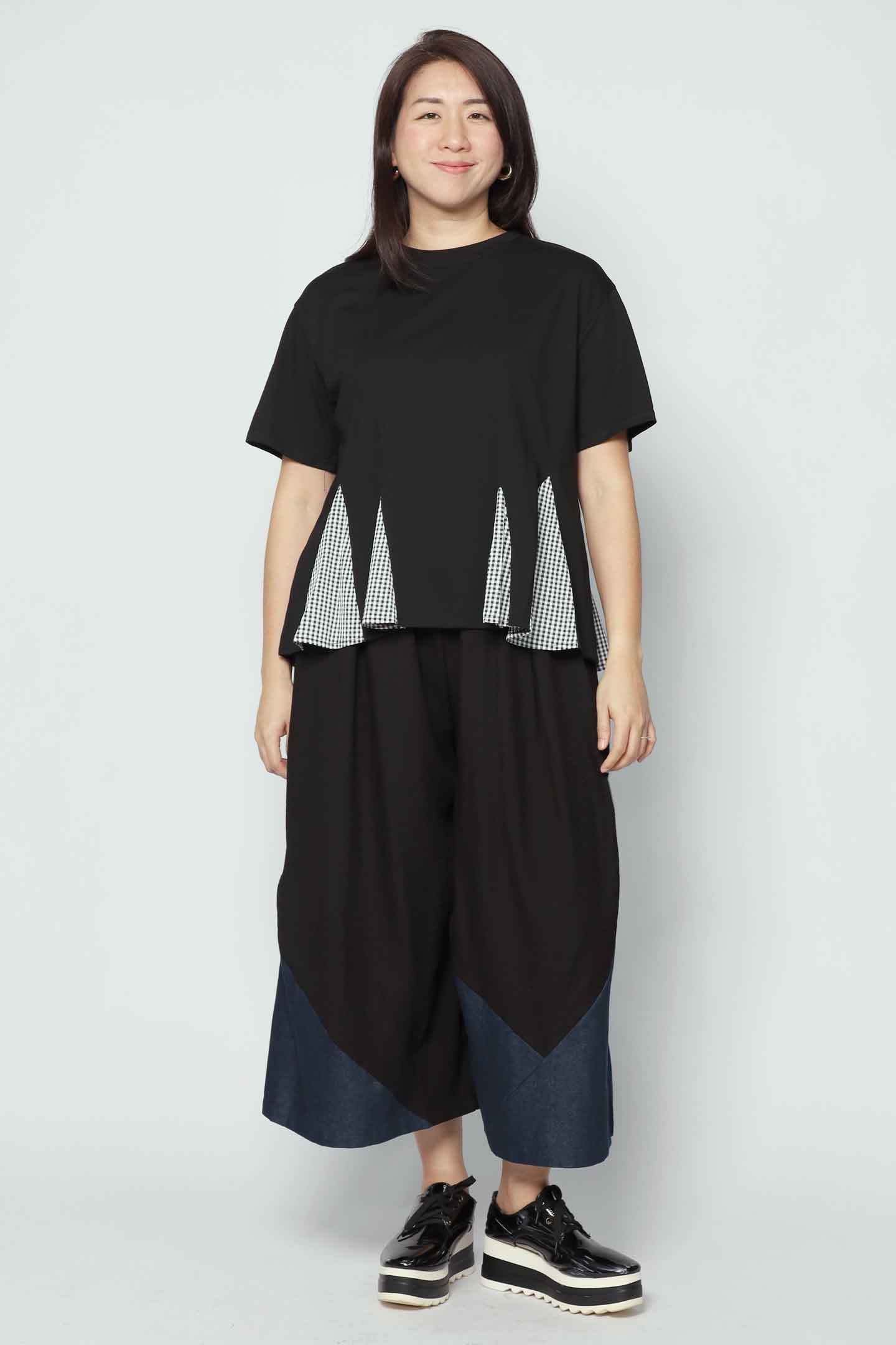 Carla Top in Black Checkered