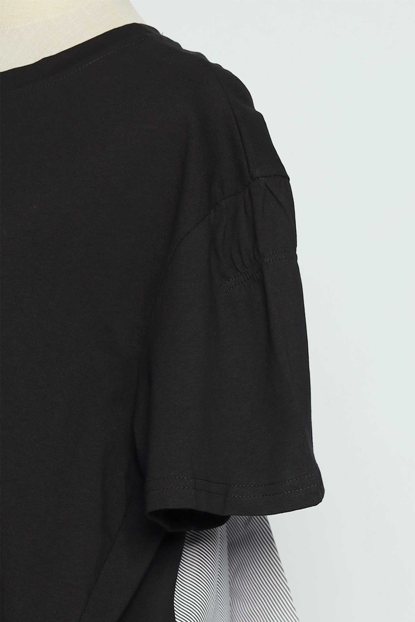 PO - Carolie Back Layered Frill Top in Black