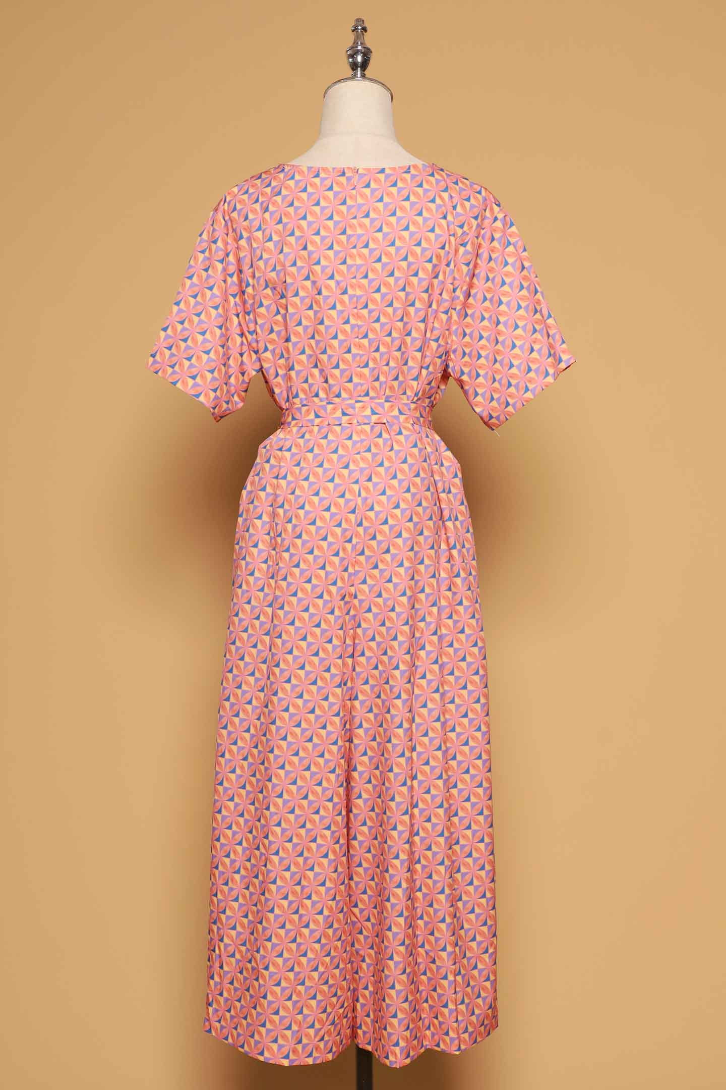 PO - Celine V Neckline Jumpsuit in Pink Playground