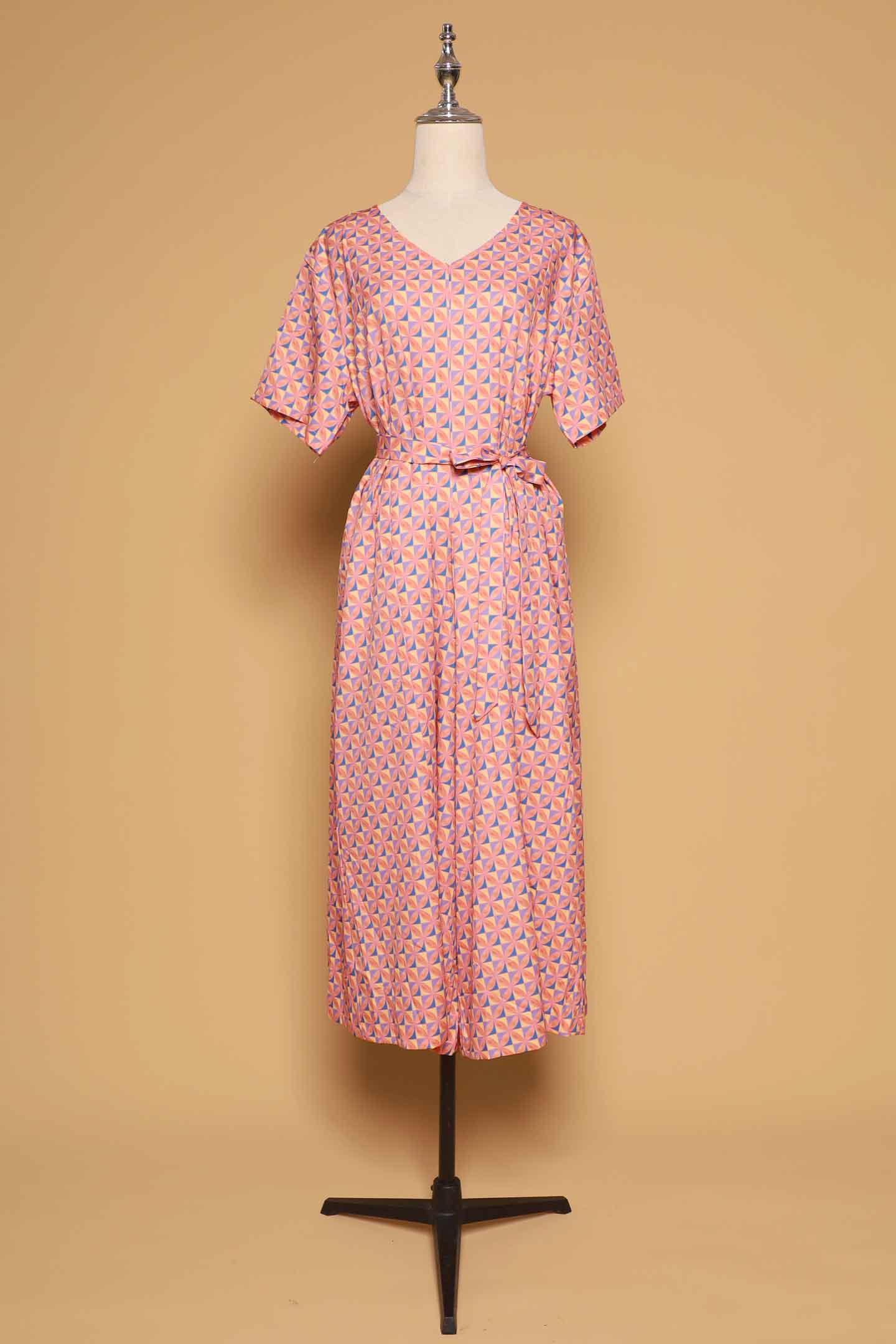 PO - Celine V Neckline Jumpsuit in Pink Playground