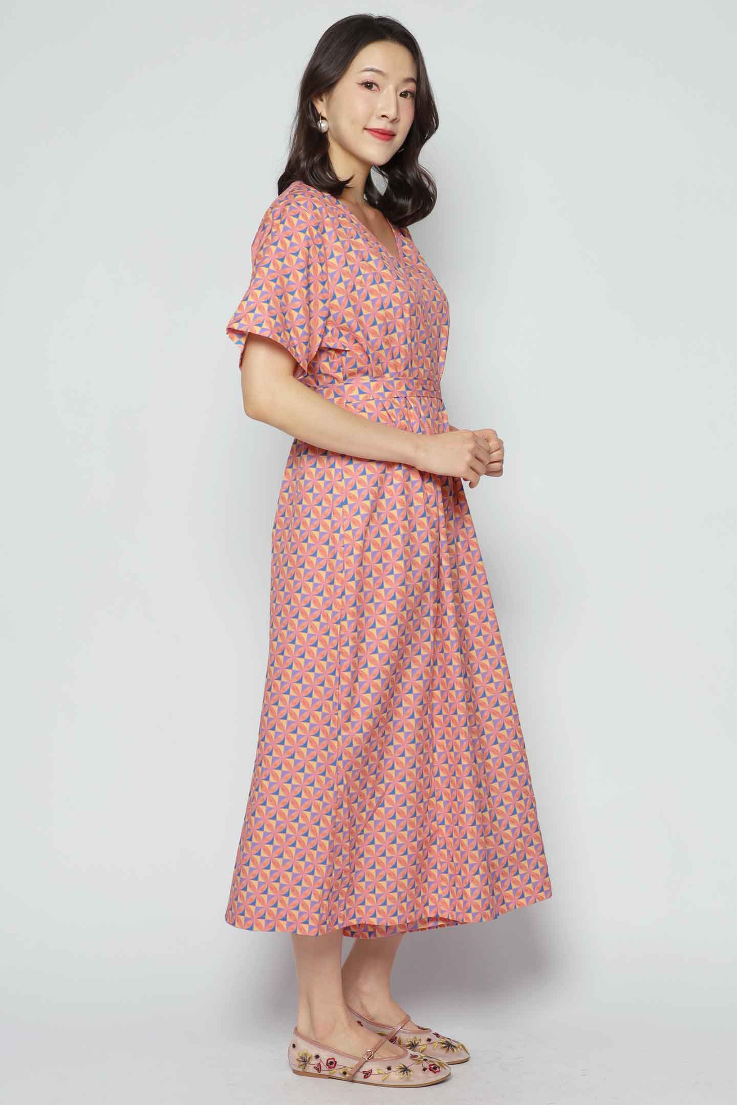 Celine V Neckline Jumpsuit in Pink Playground