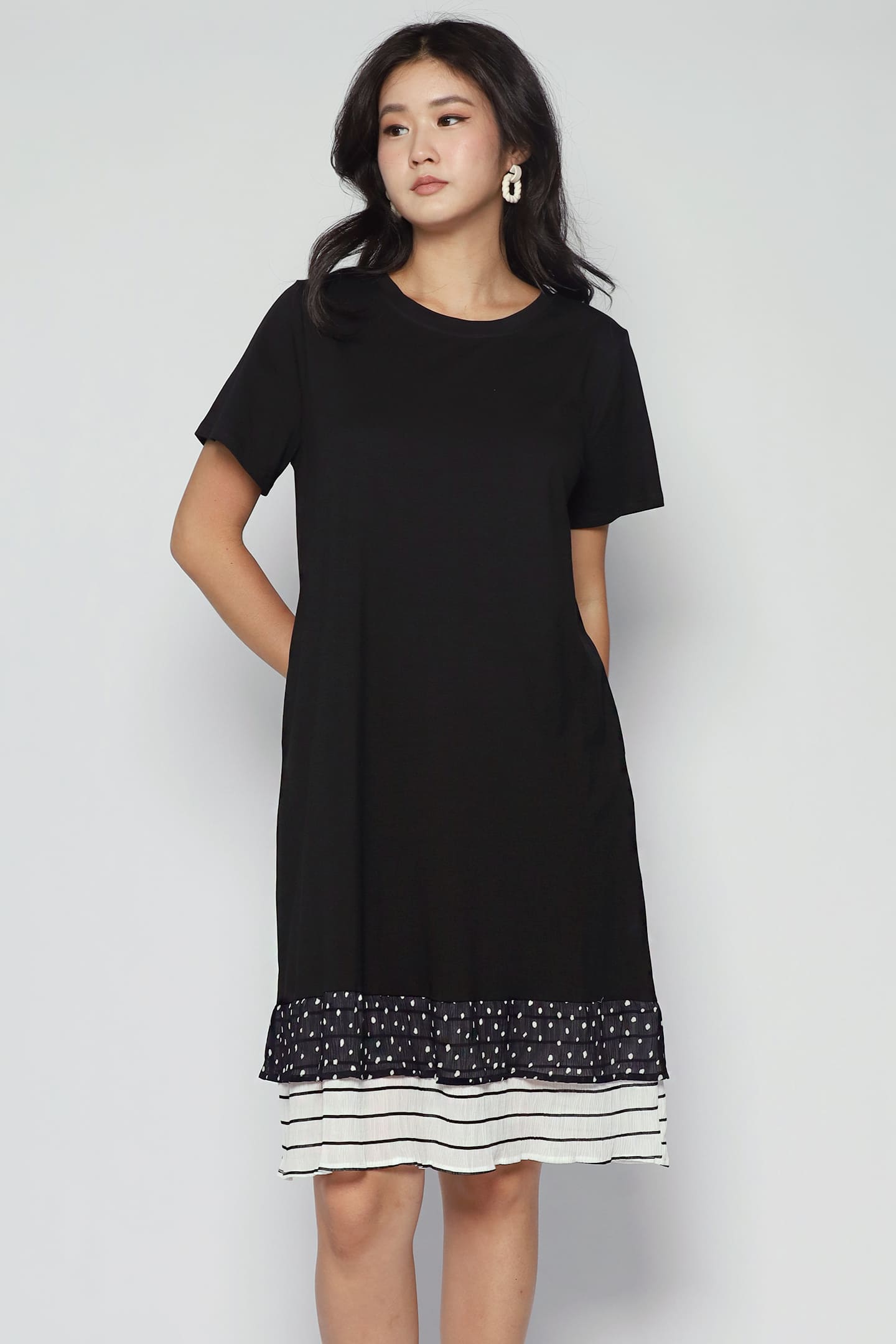 Chloe Dress in Polka Stripes