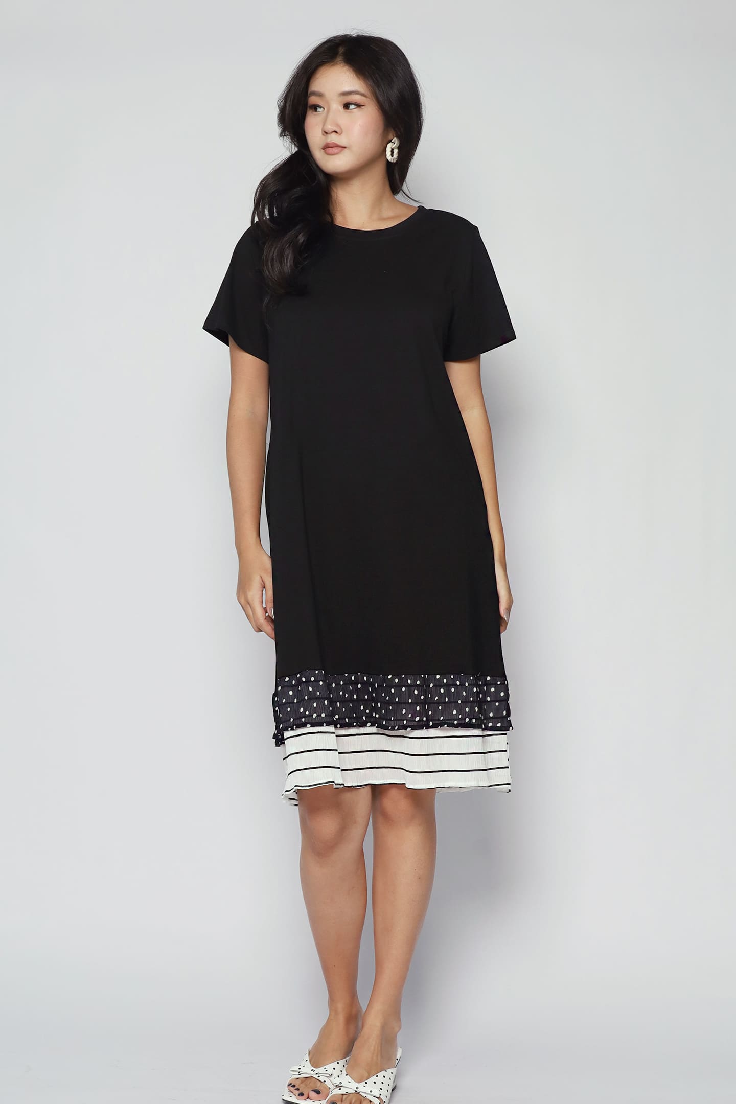 Chloe Dress in Polka Stripes