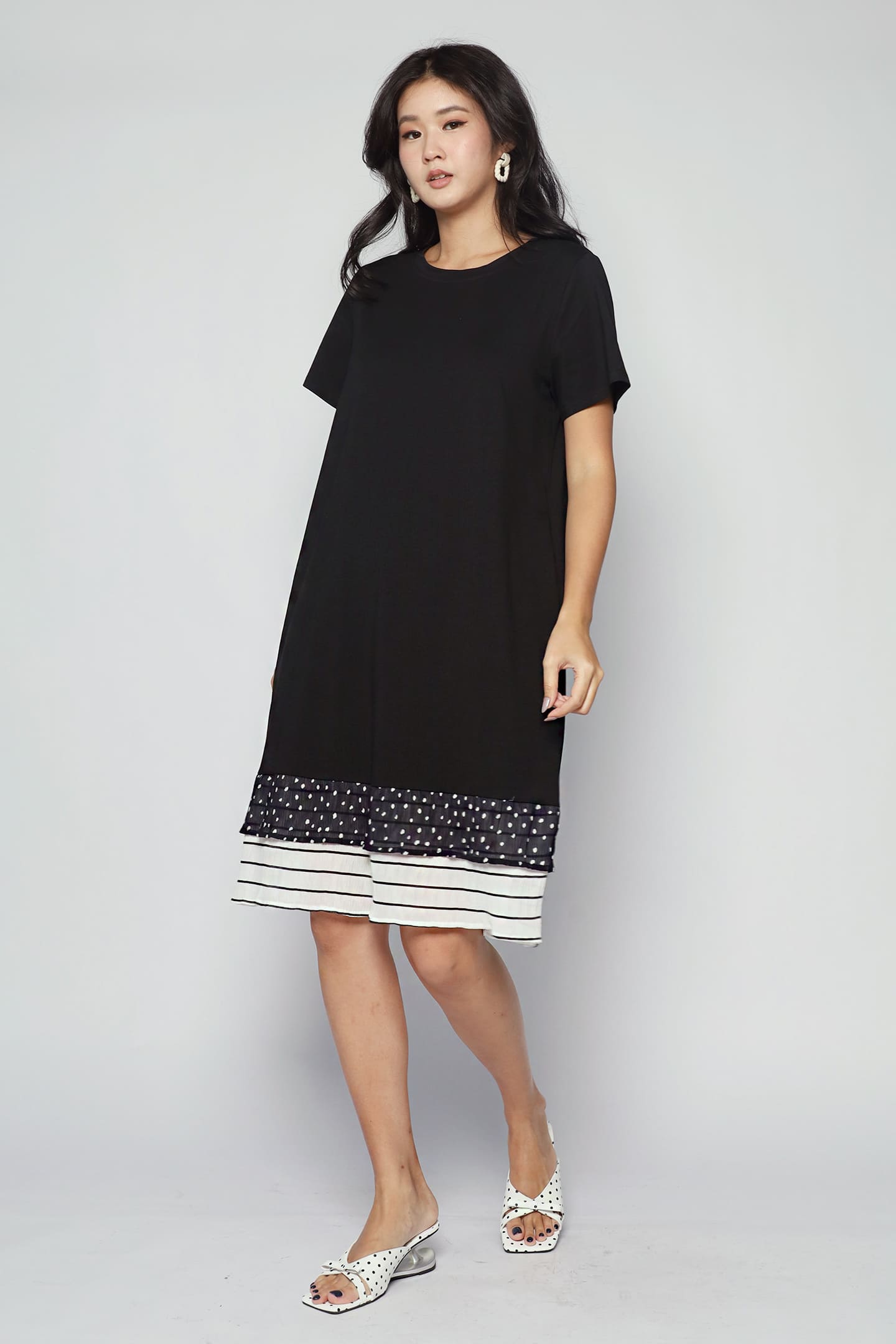 Chloe Dress in Polka Stripes
