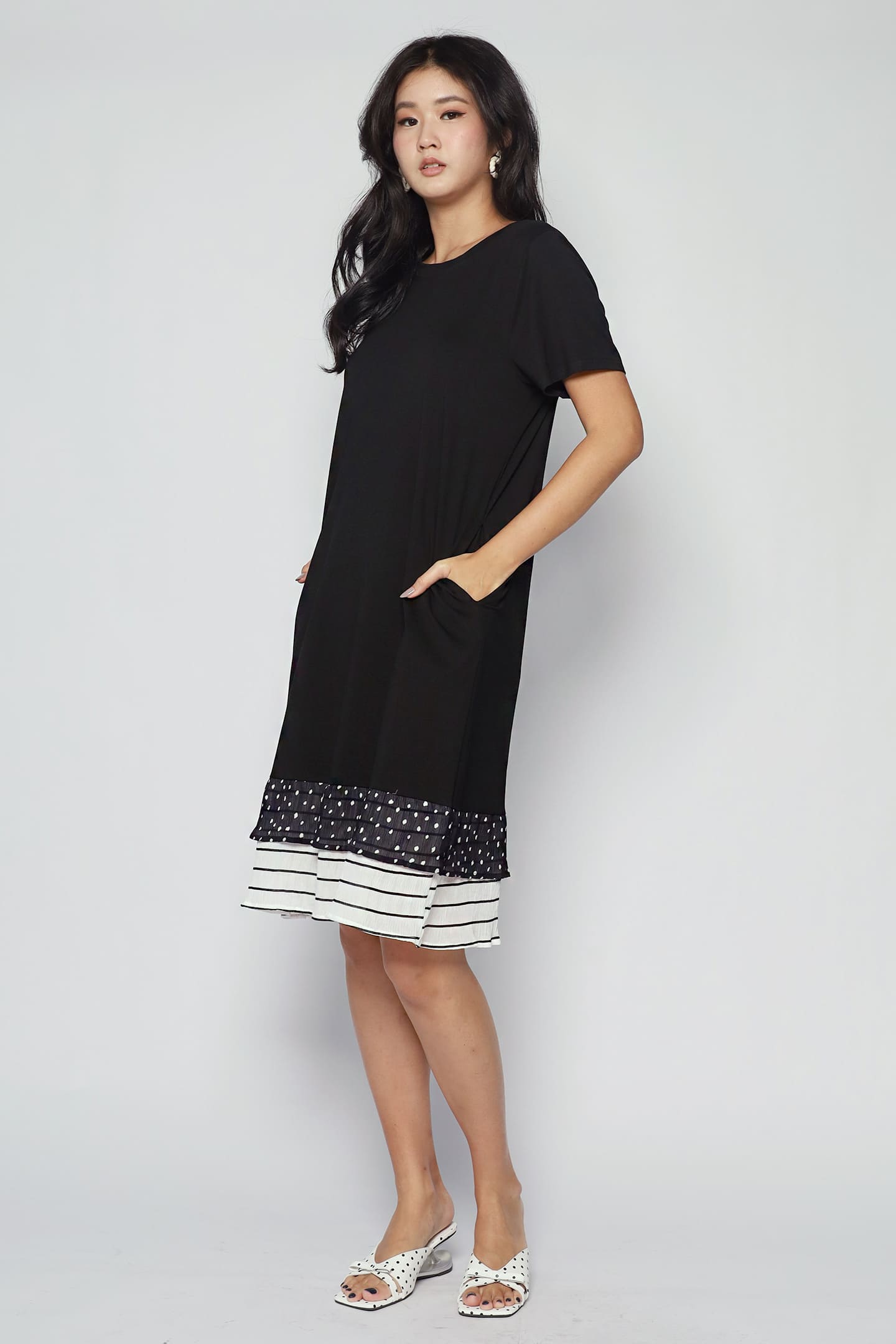 Chloe Dress in Polka Stripes