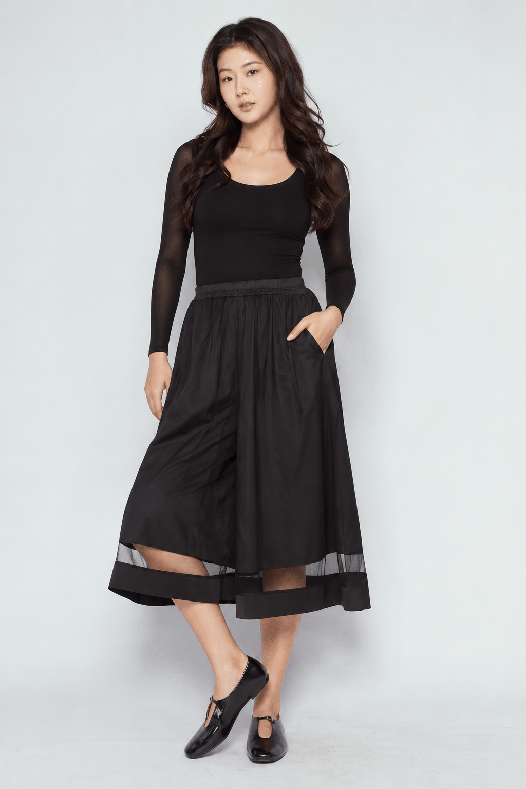 Christine Netted Pants in Black