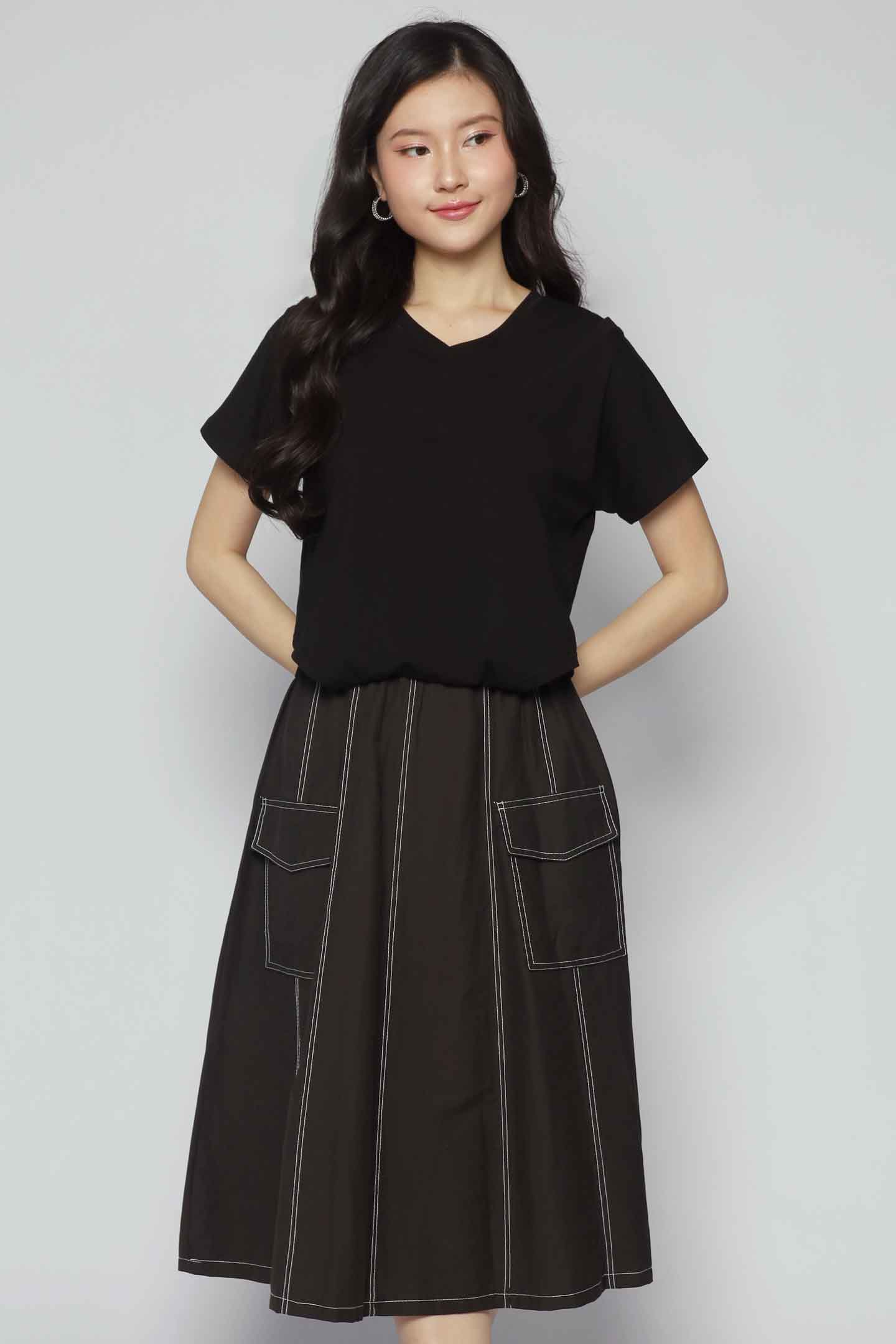Clarisse Pocket Dress in Black