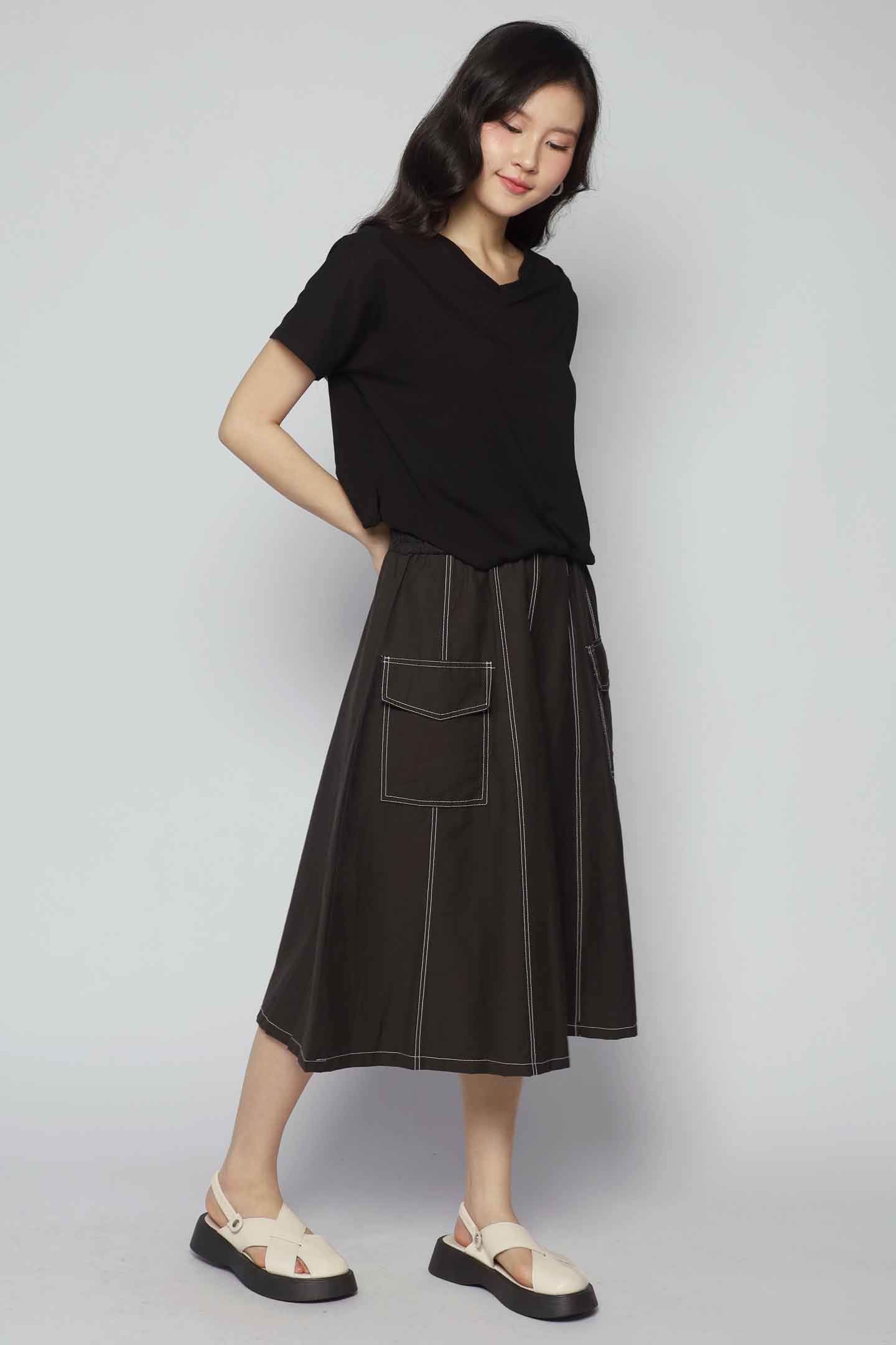 Clarisse Pocket Dress in Black