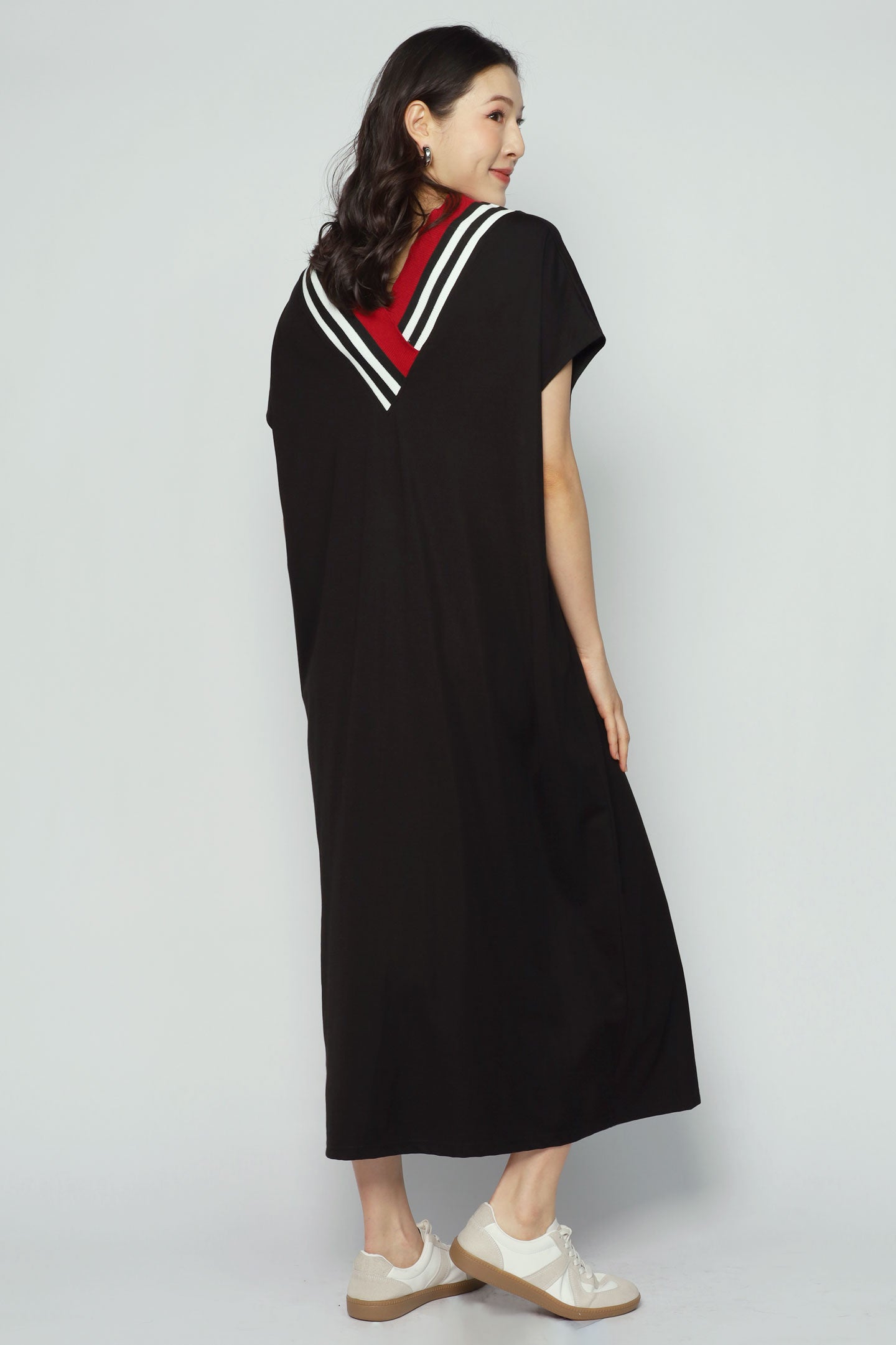 Cotti Contrast V Neck Dress
