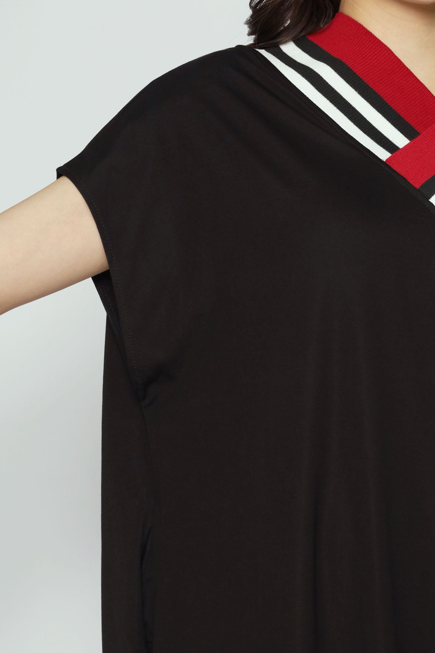 Cotti Contrast V Neck Dress