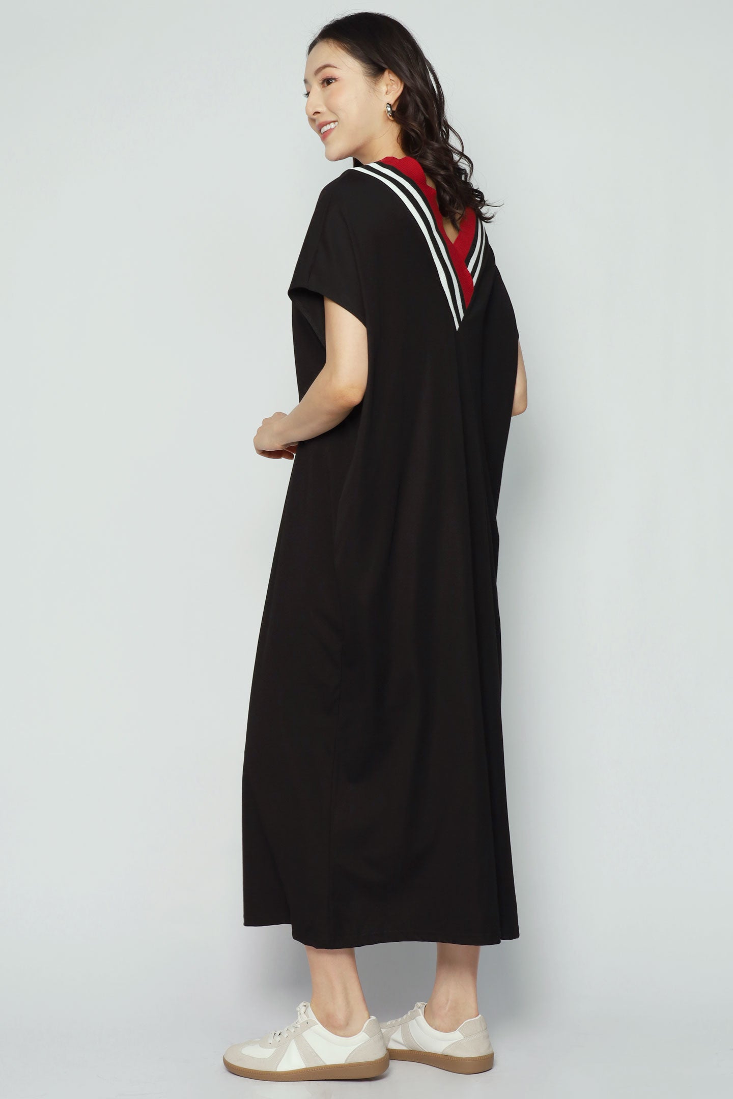 Cotti Contrast V Neck Dress