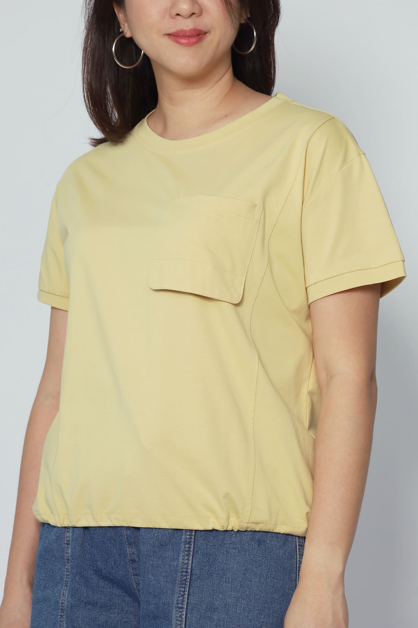 Backorders Easy By TE - Daiyu Chest Pocket Top in Yellow