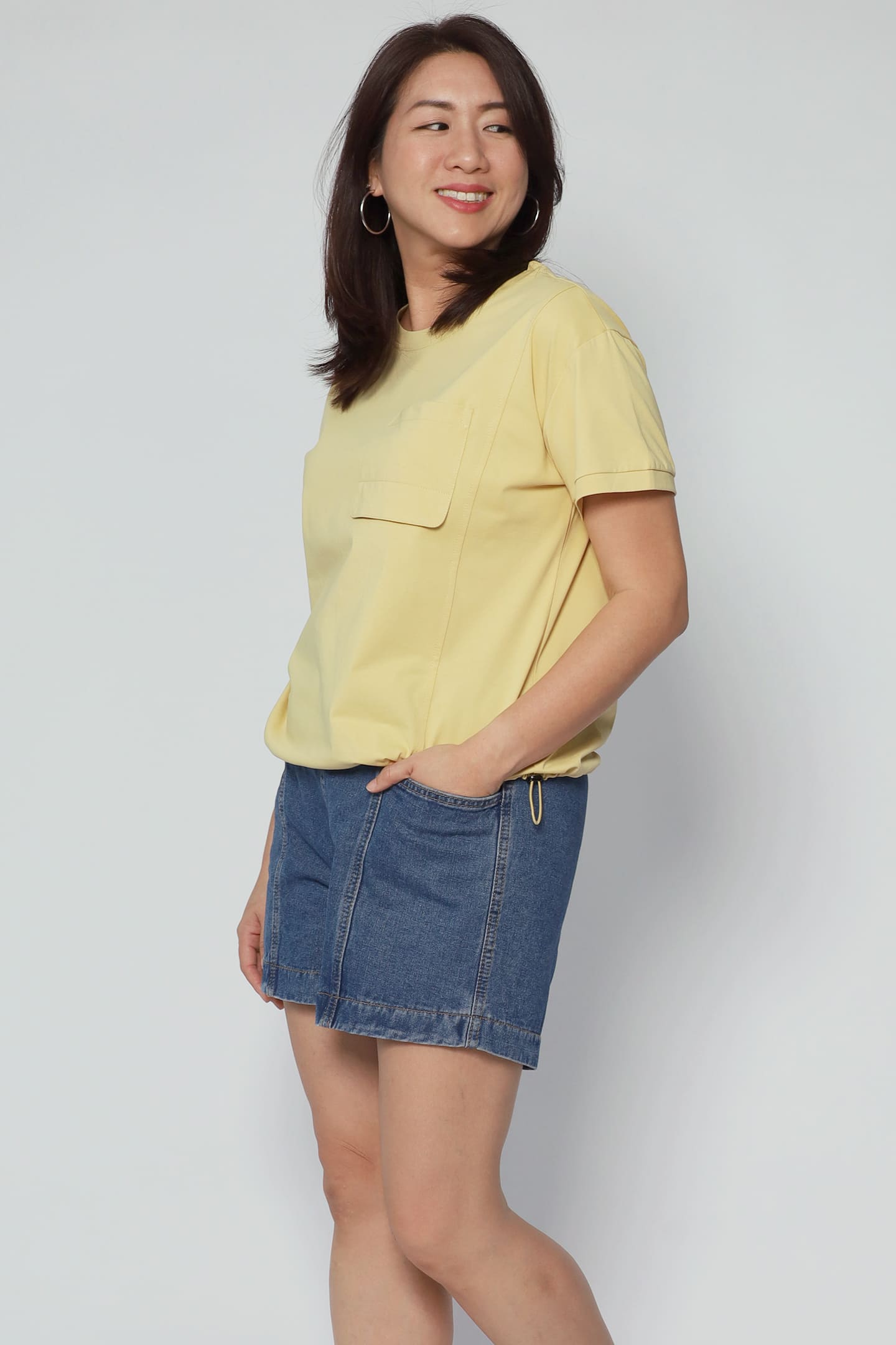 Backorders Easy By TE - Daiyu Chest Pocket Top in Yellow