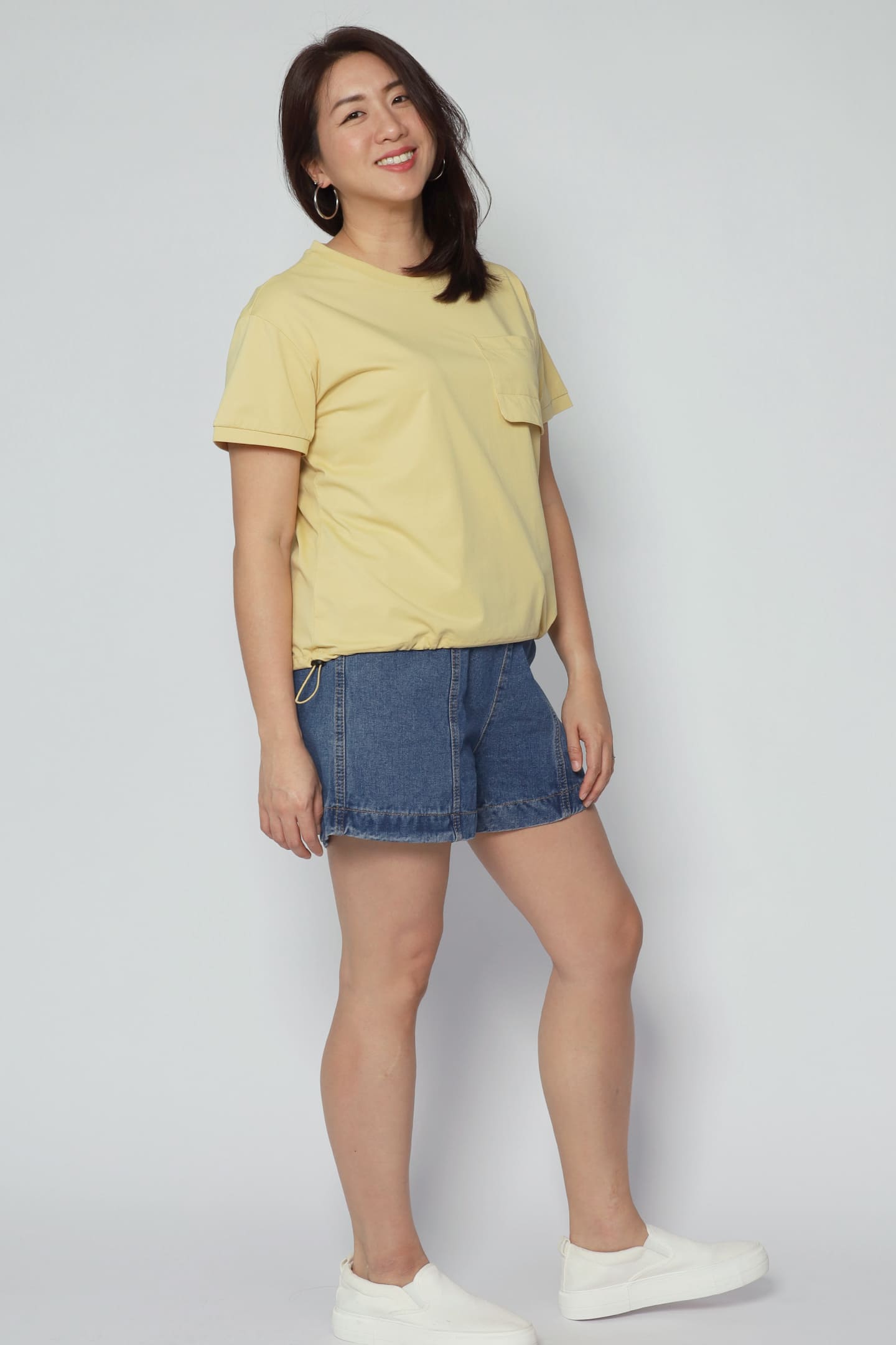 Backorders Easy By TE - Daiyu Chest Pocket Top in Yellow