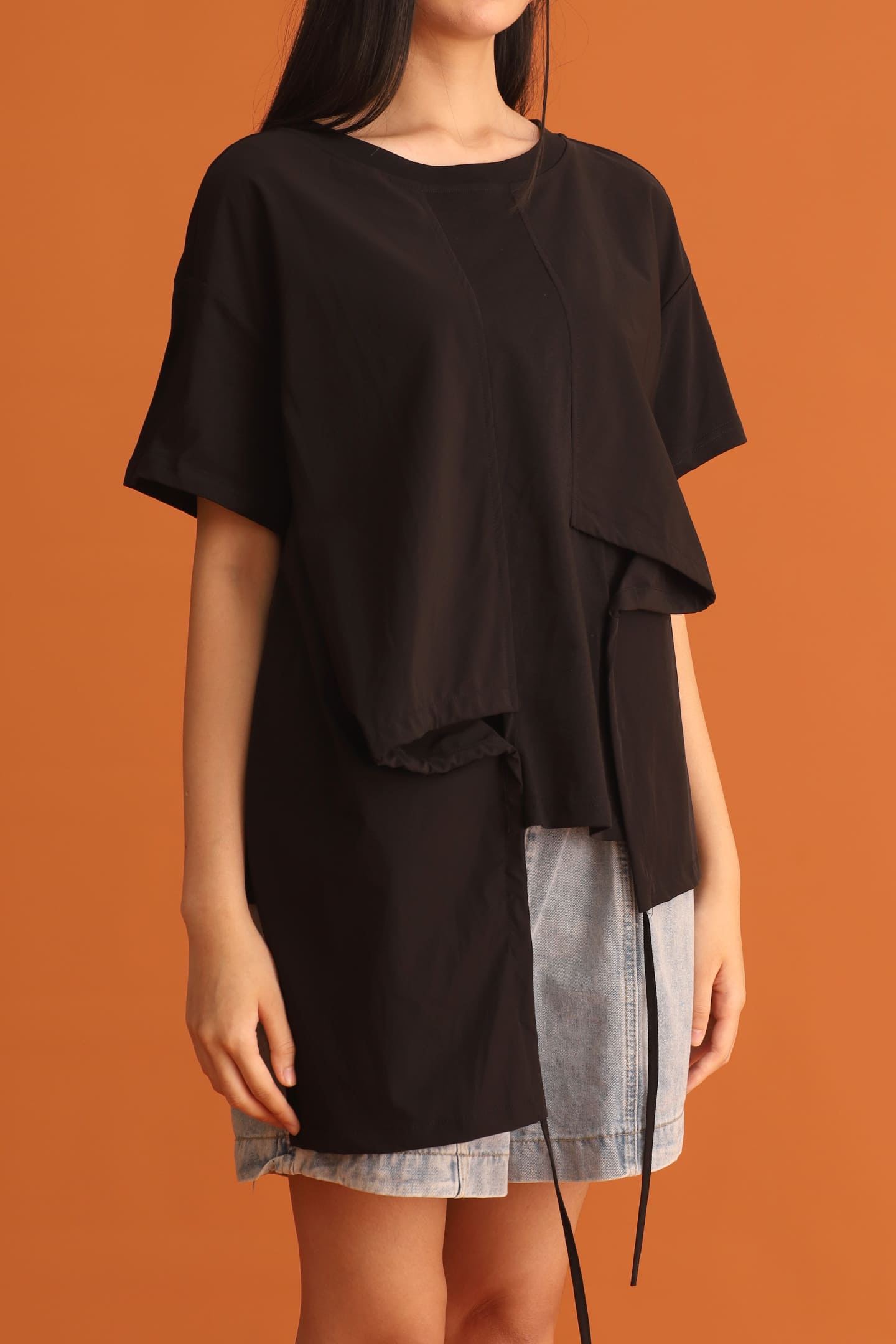 CHOSEN - Danielle Drawstring Top in Black