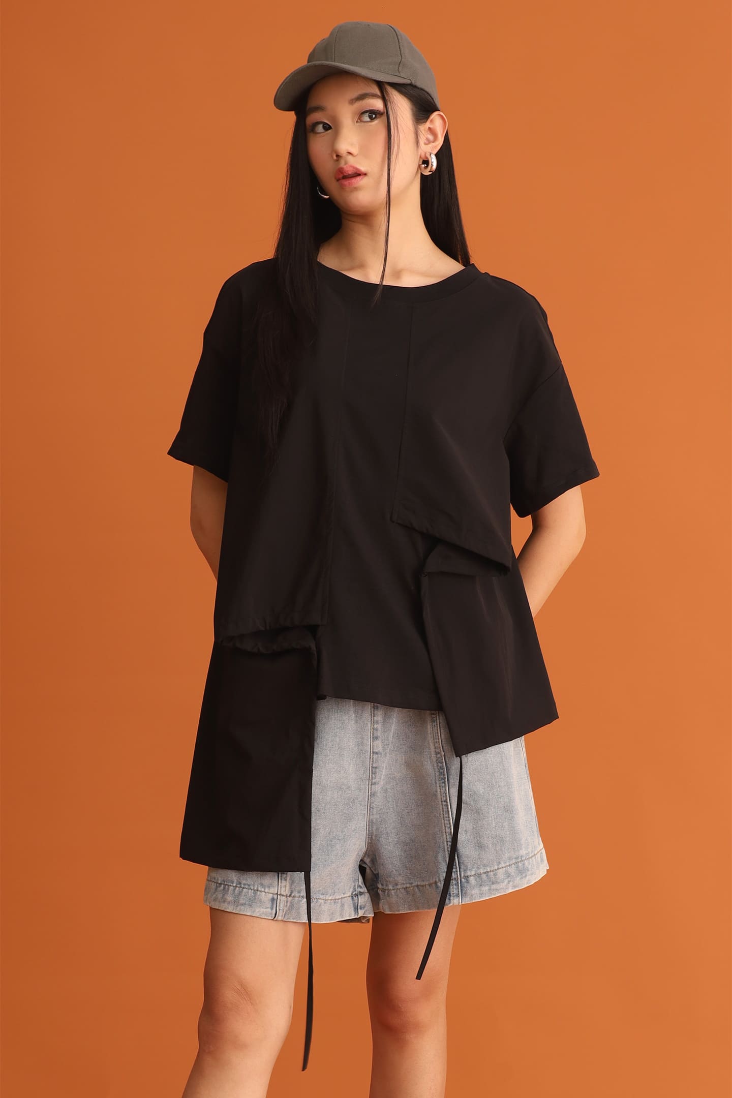 CHOSEN - Danielle Drawstring Top in Black