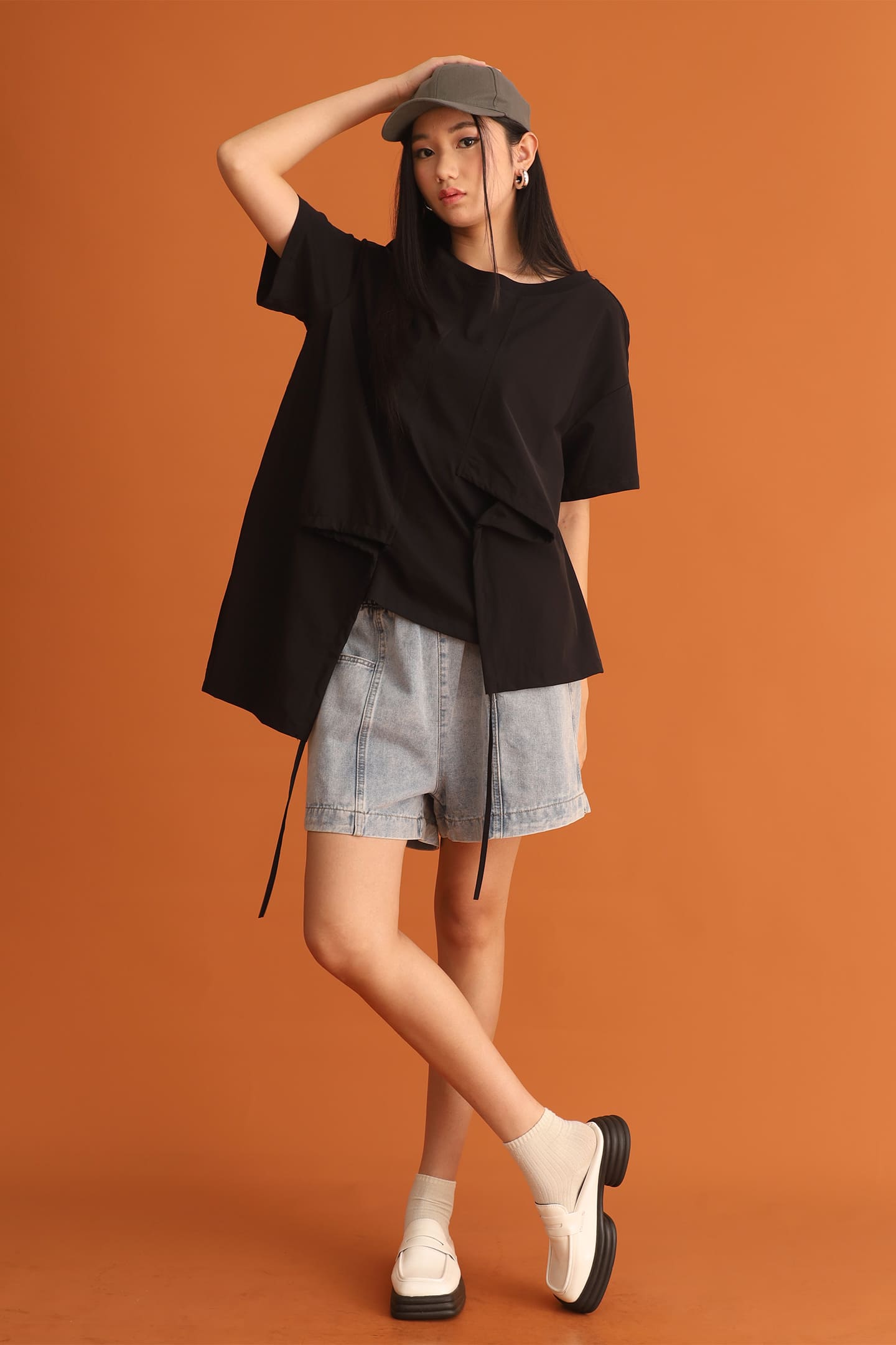 CHOSEN - Danielle Drawstring Top in Black