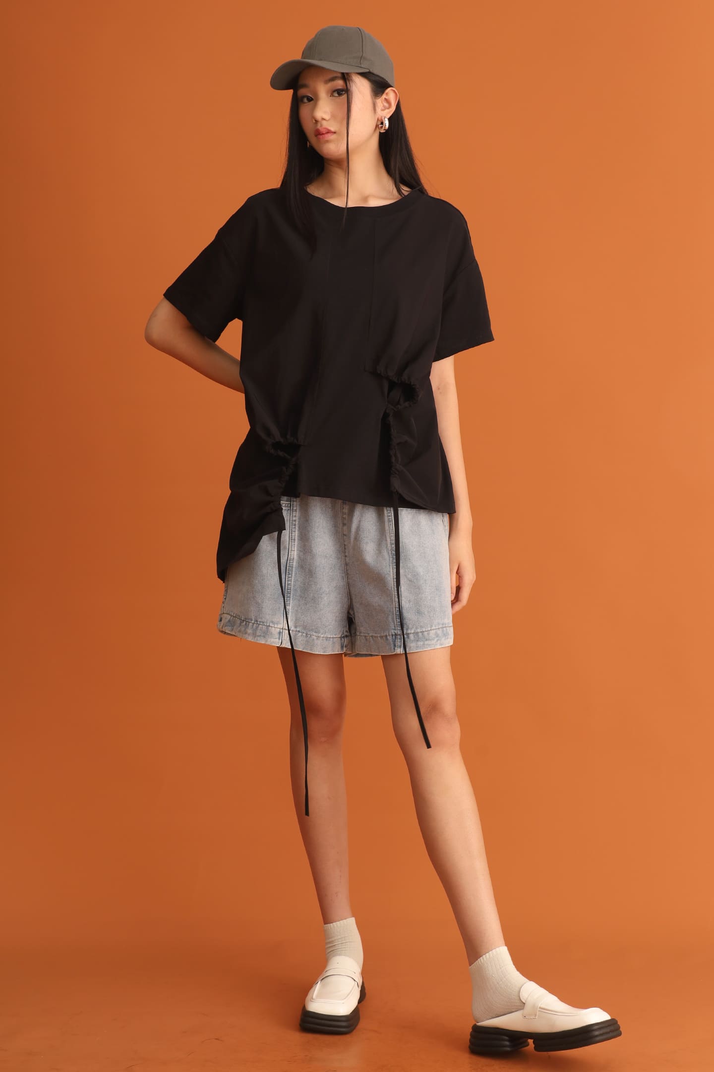 CHOSEN - Danielle Drawstring Top in Black