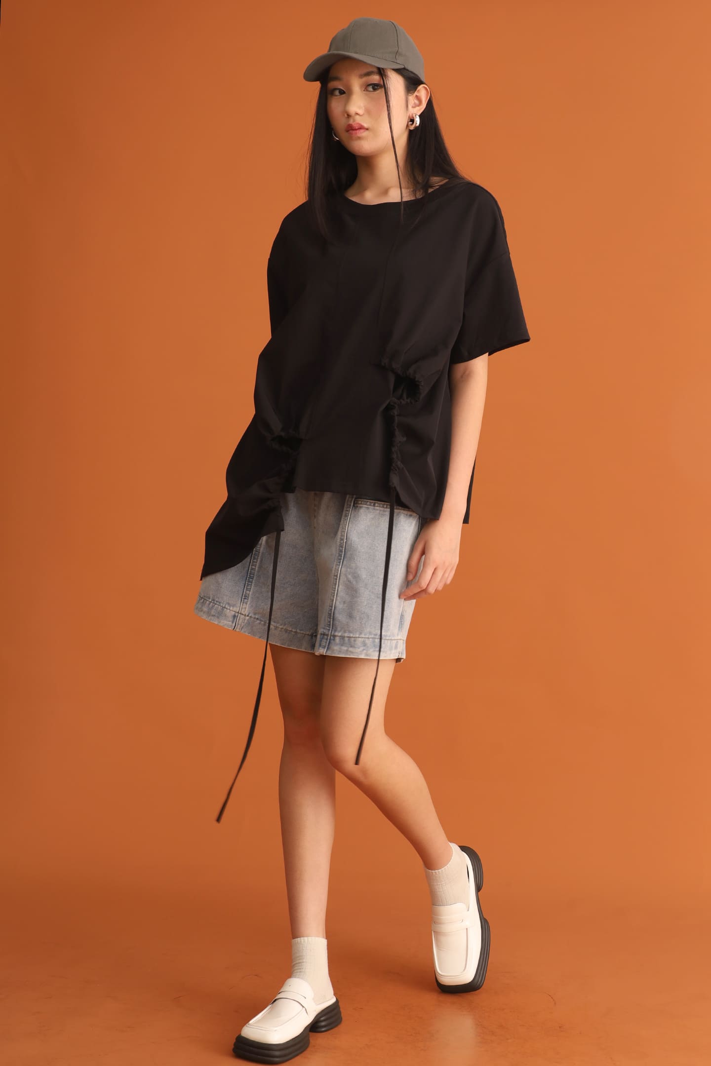 CHOSEN - Danielle Drawstring Top in Black