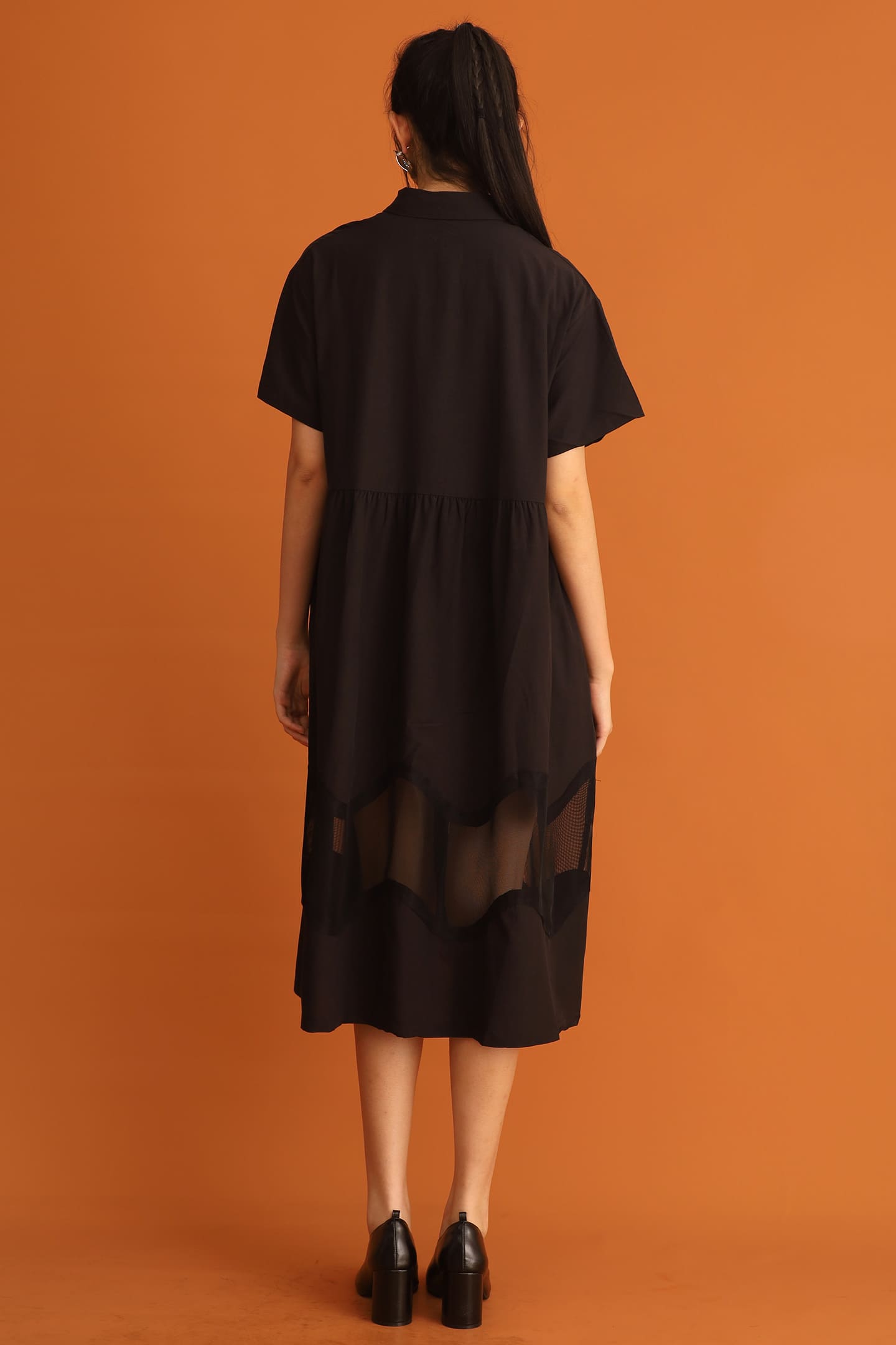 CHOSEN - Dasom Netted Dress in Black