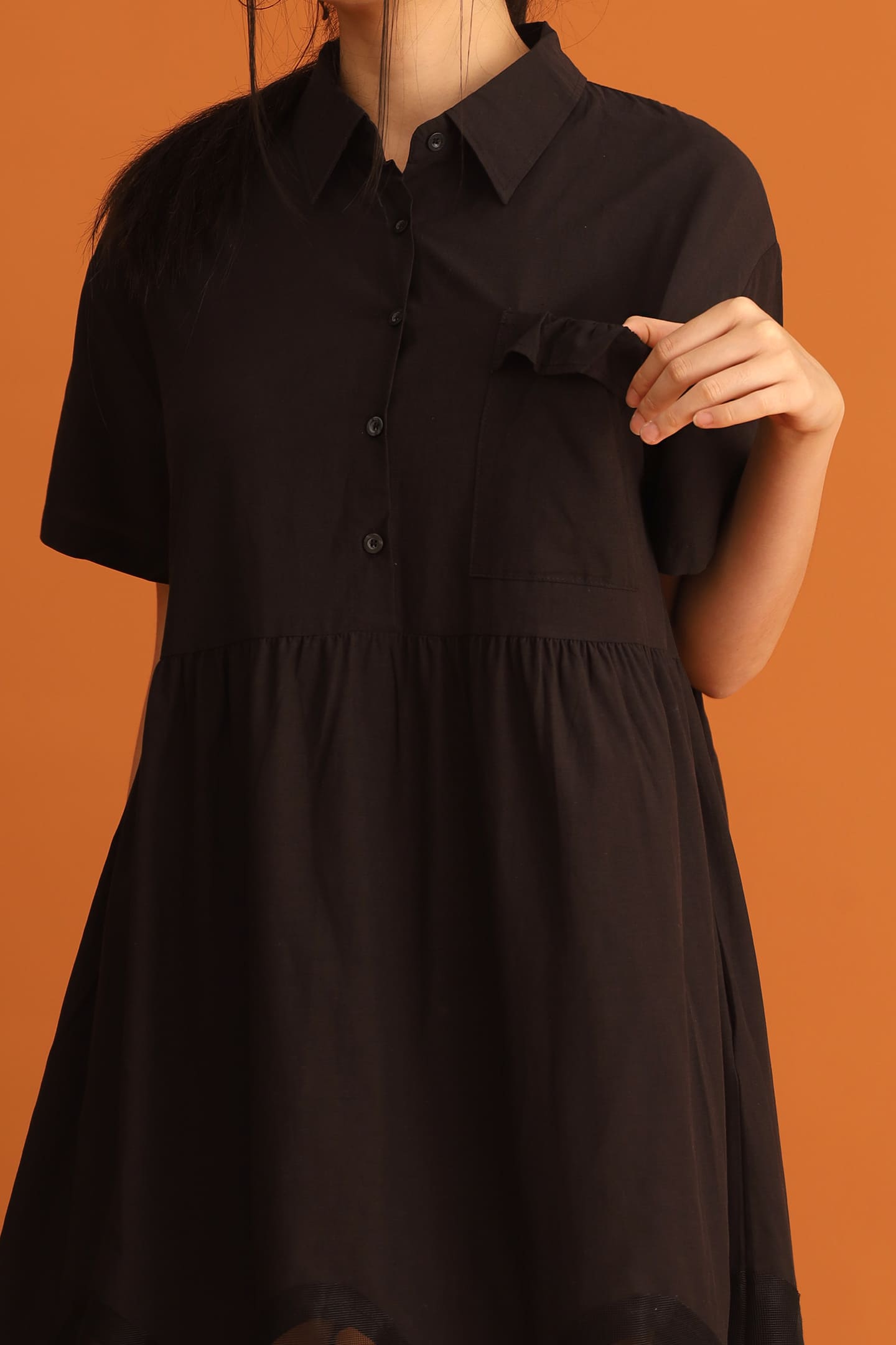 CHOSEN - Dasom Netted Dress in Black