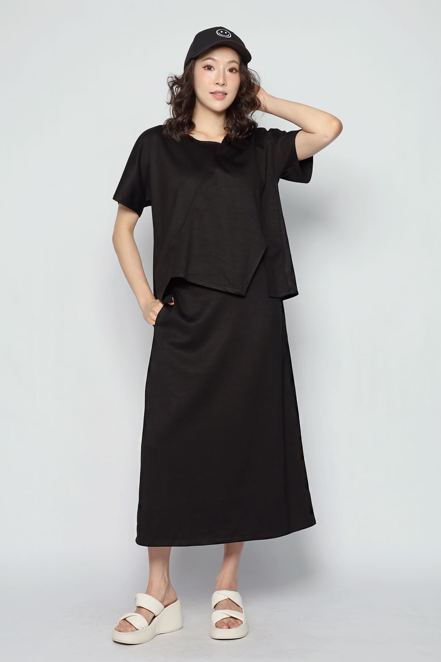 JOY - Date Me 2 in 1 Top and Skirt Set in Black