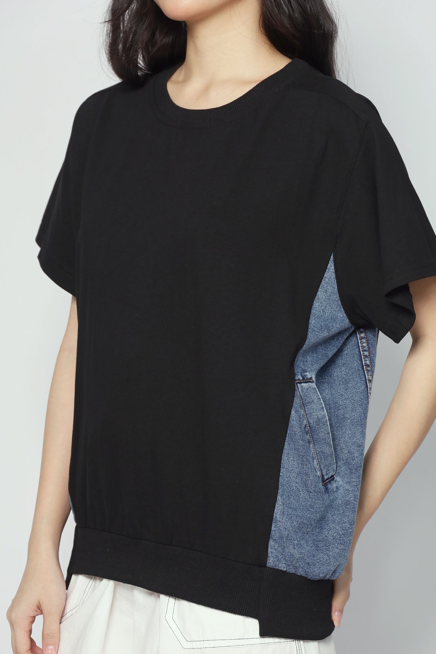 Delina Top in Black Denim