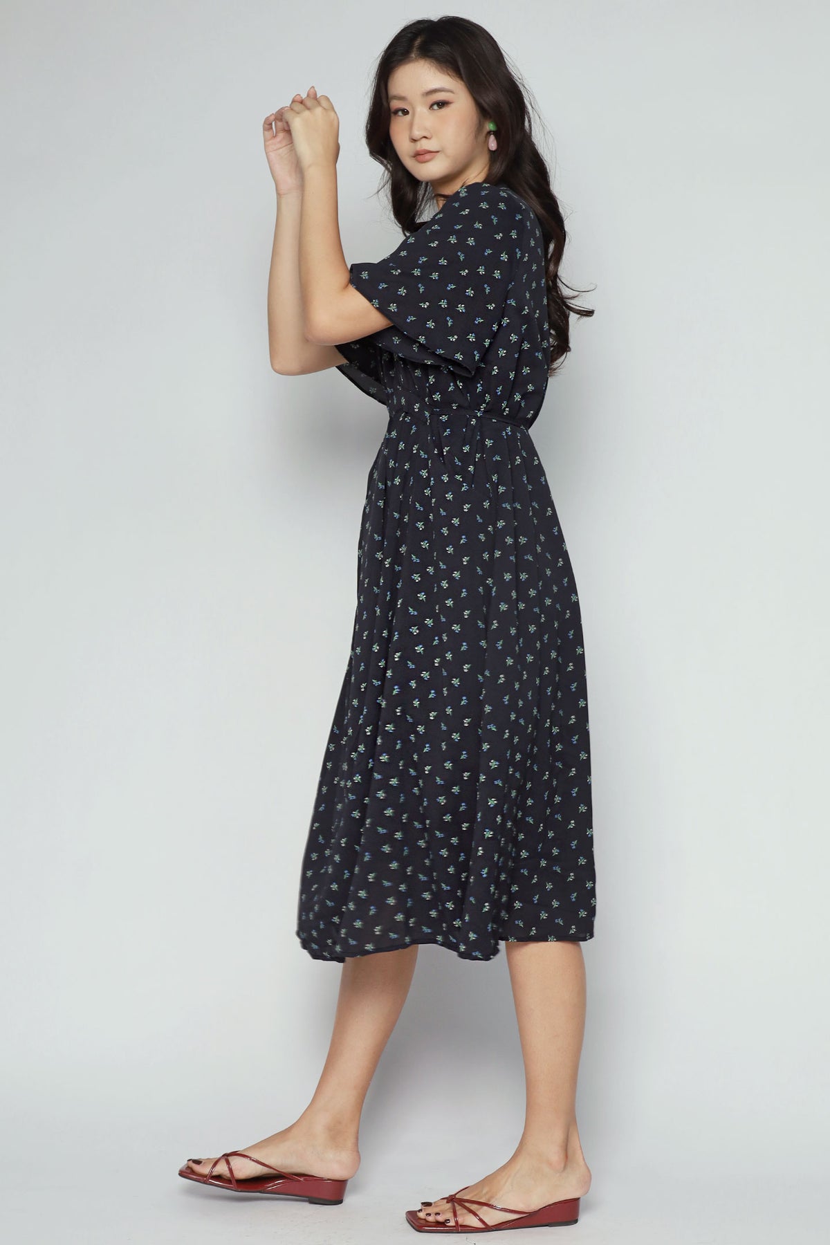 Denise Dress in Azure Garden