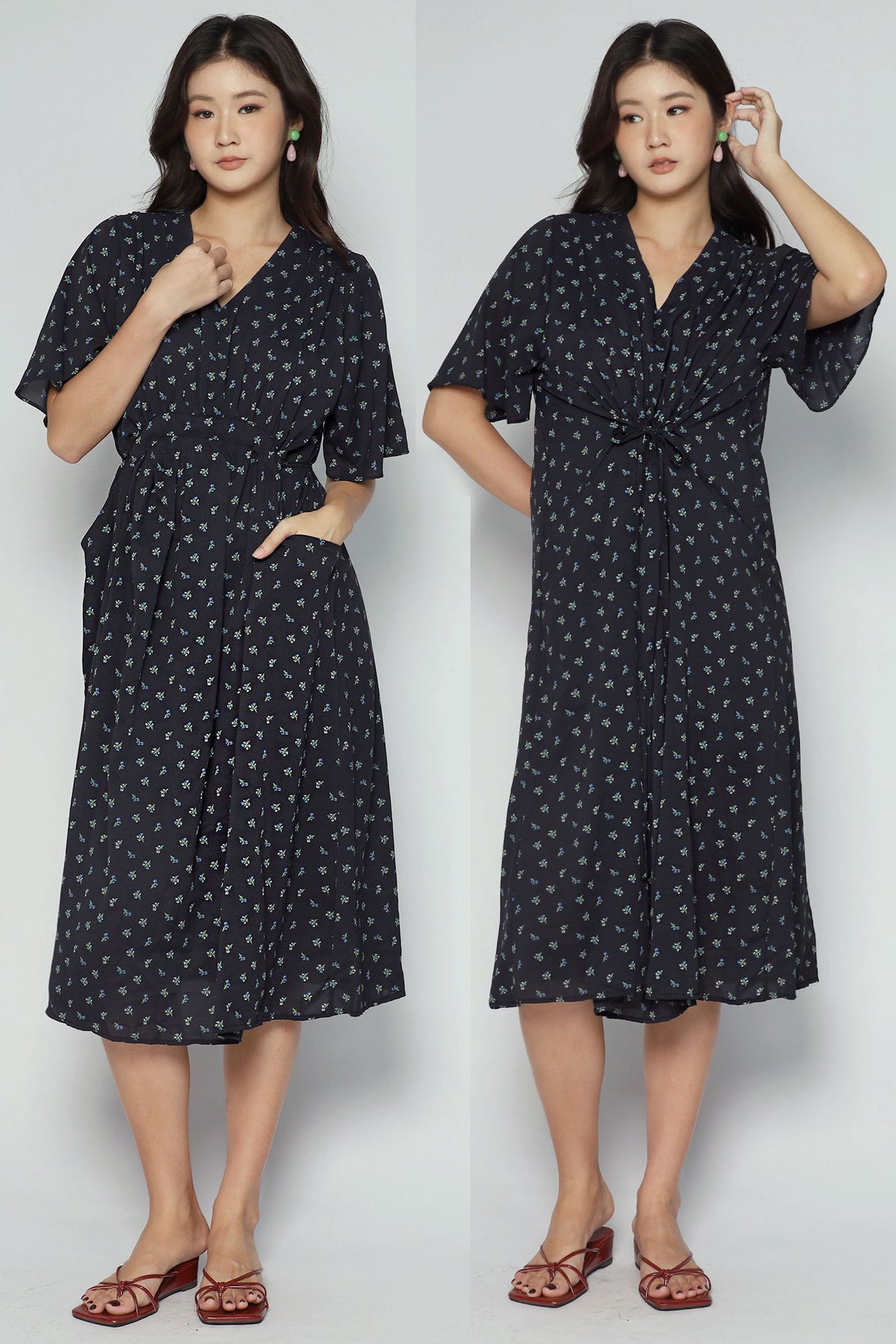Denise Dress in Azure Garden