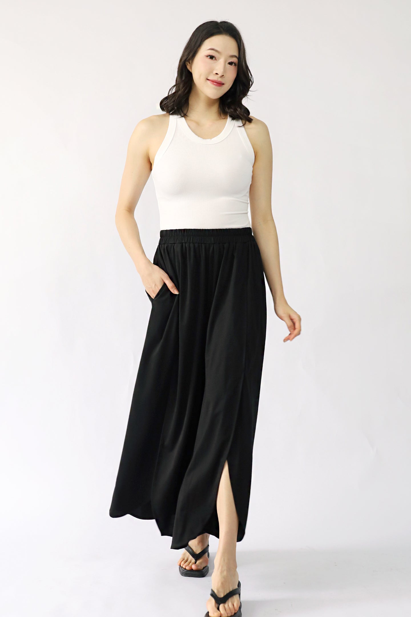 TENCEL - Destiny Flare Pants in Black Tencel