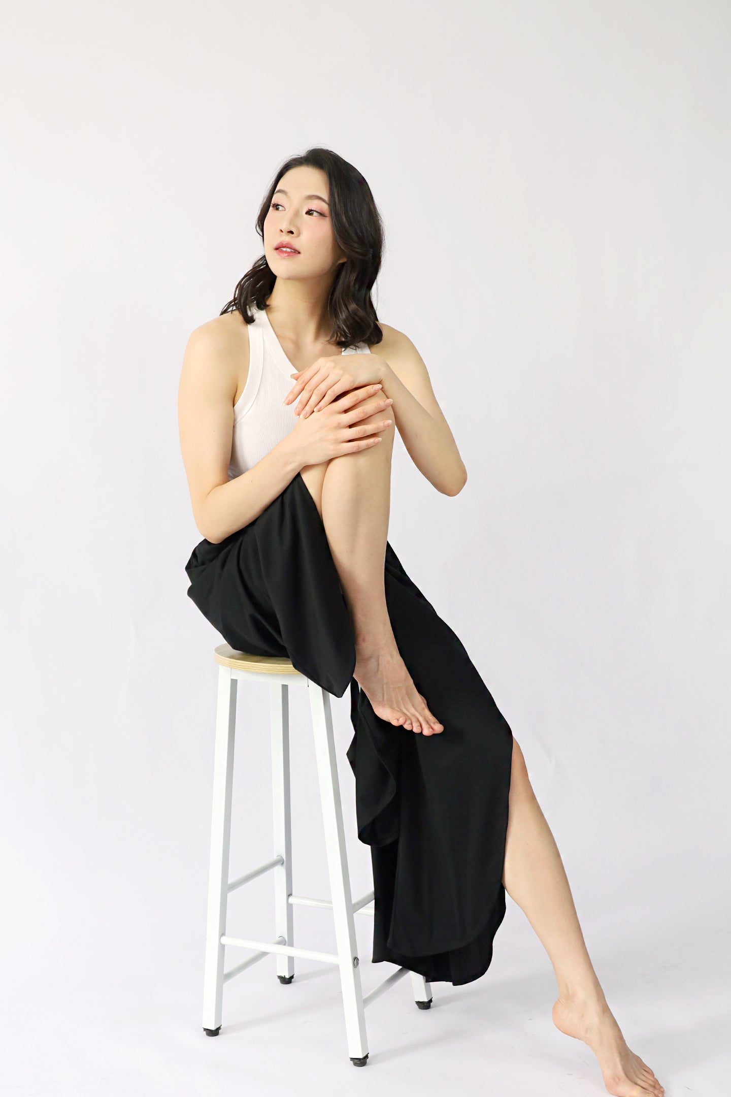 TENCEL - Destiny Flare Pants in Black Tencel