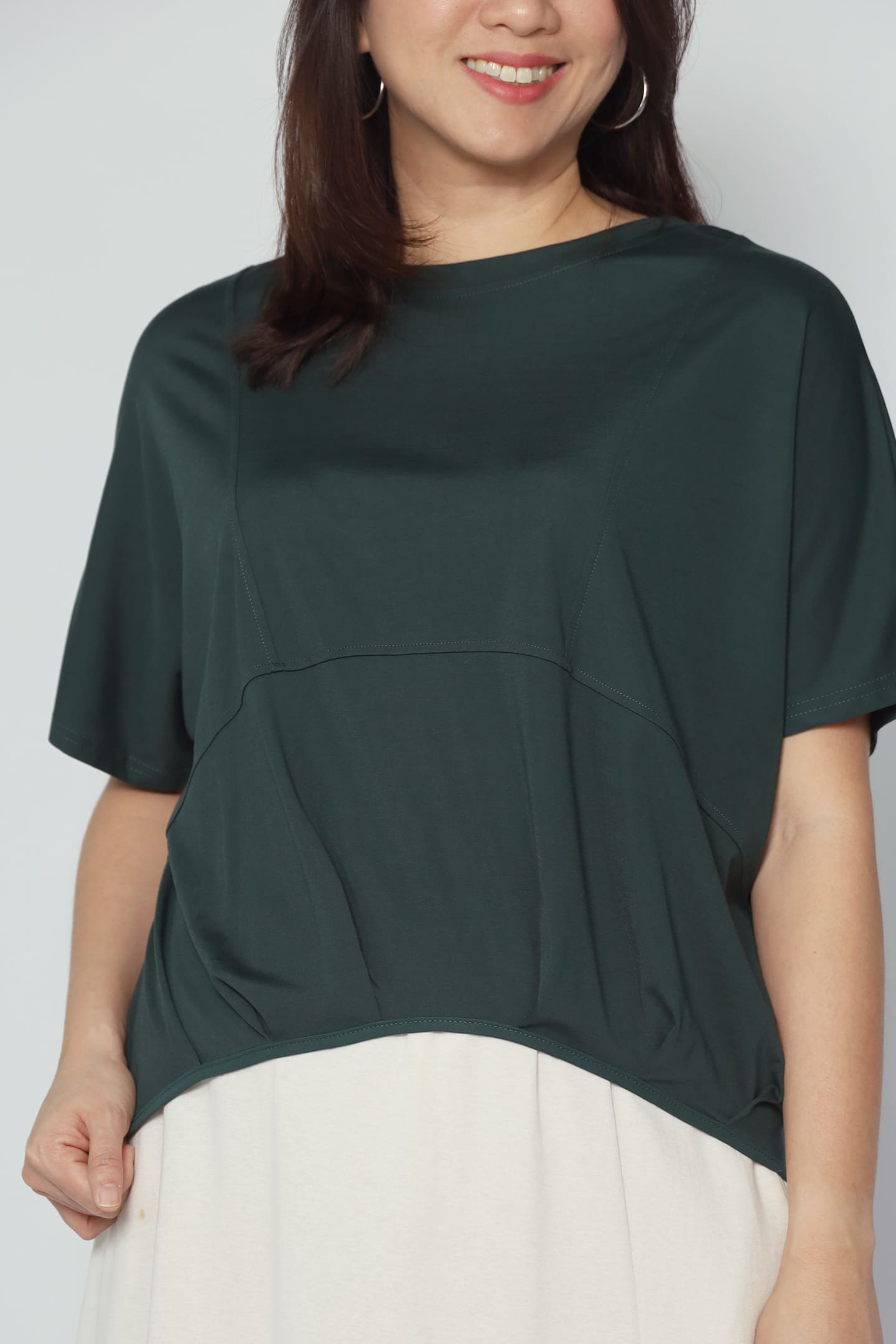 Backorders Easy By TE - Diora Pleated Top in Green