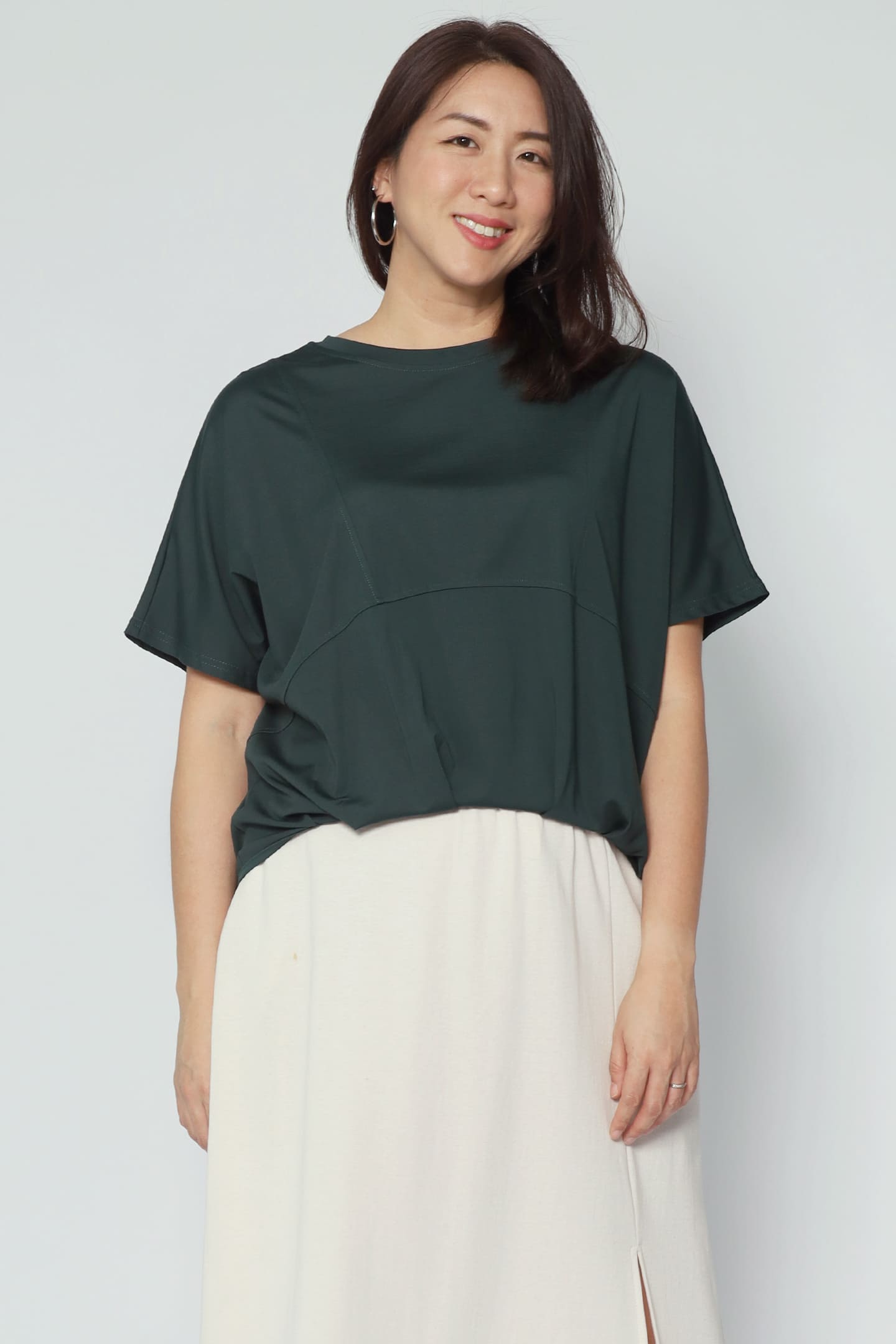 Backorders Easy By TE - Diora Pleated Top in Green