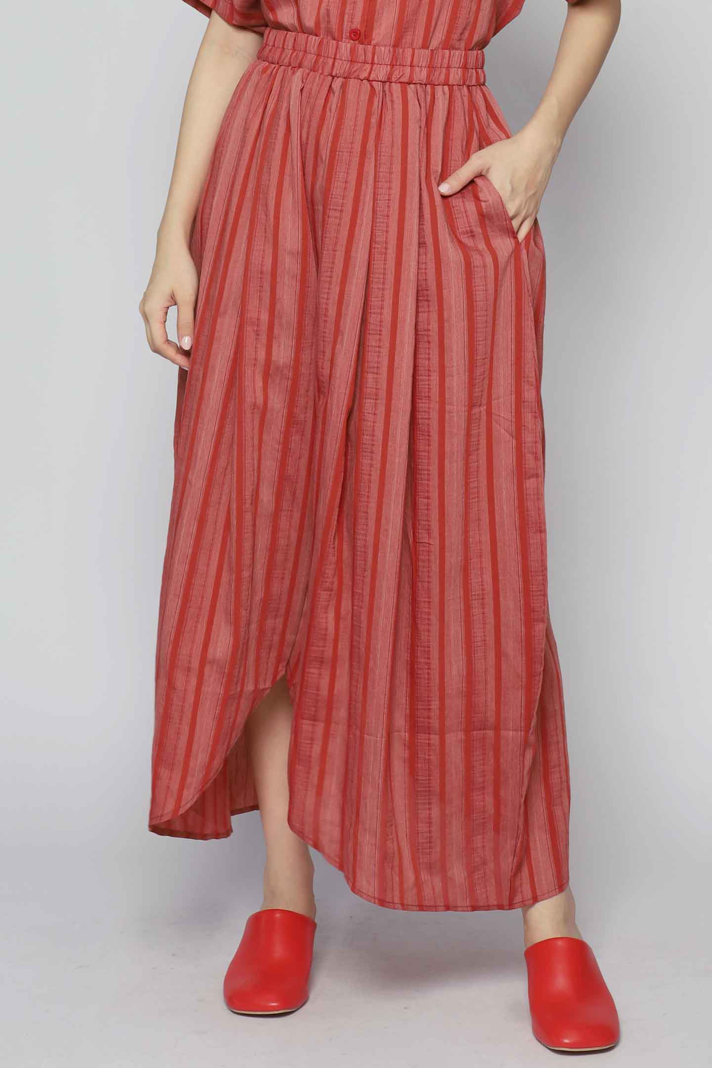 Dippy Culottes in Orange Stripes