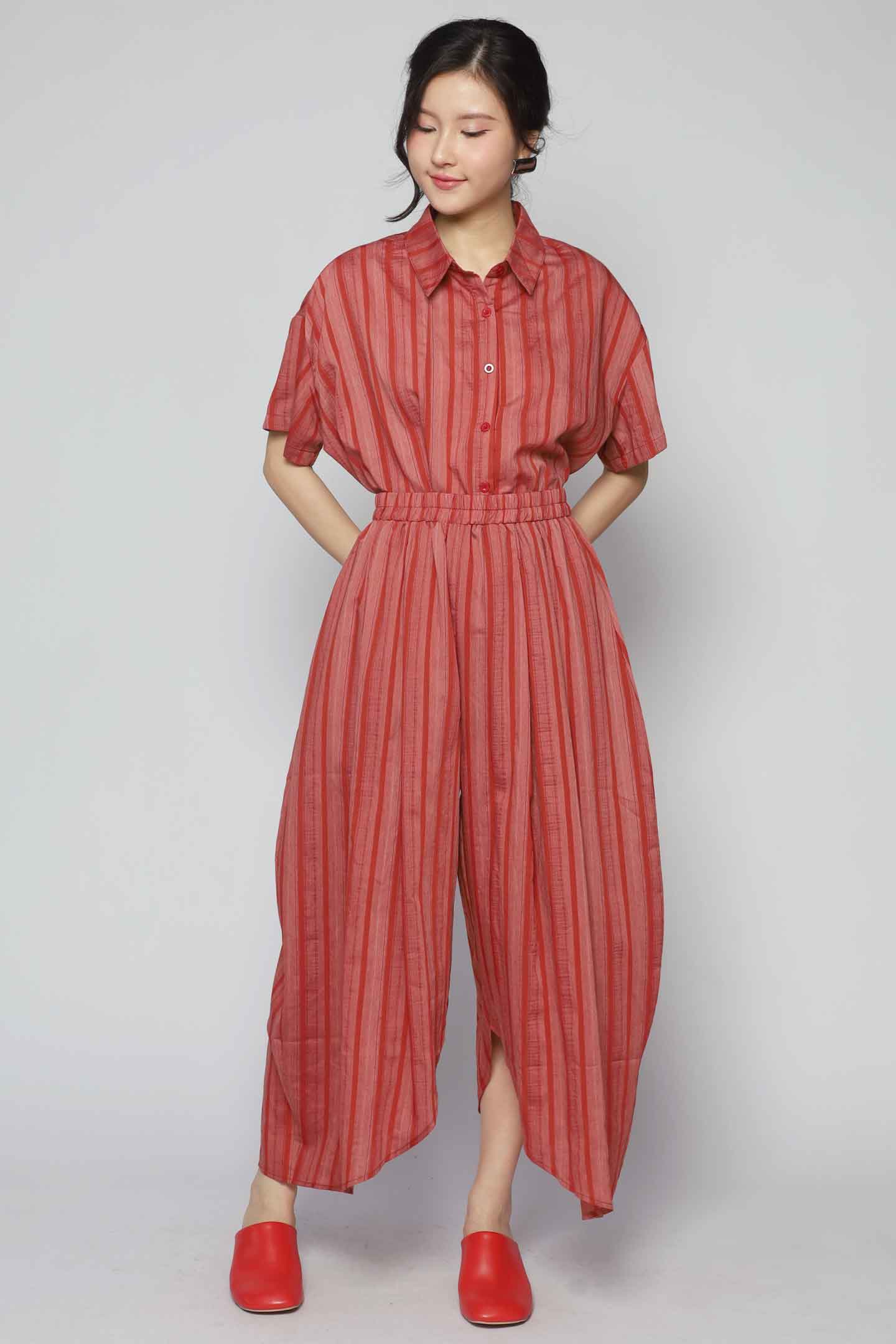 Dippy Culottes in Orange Stripes