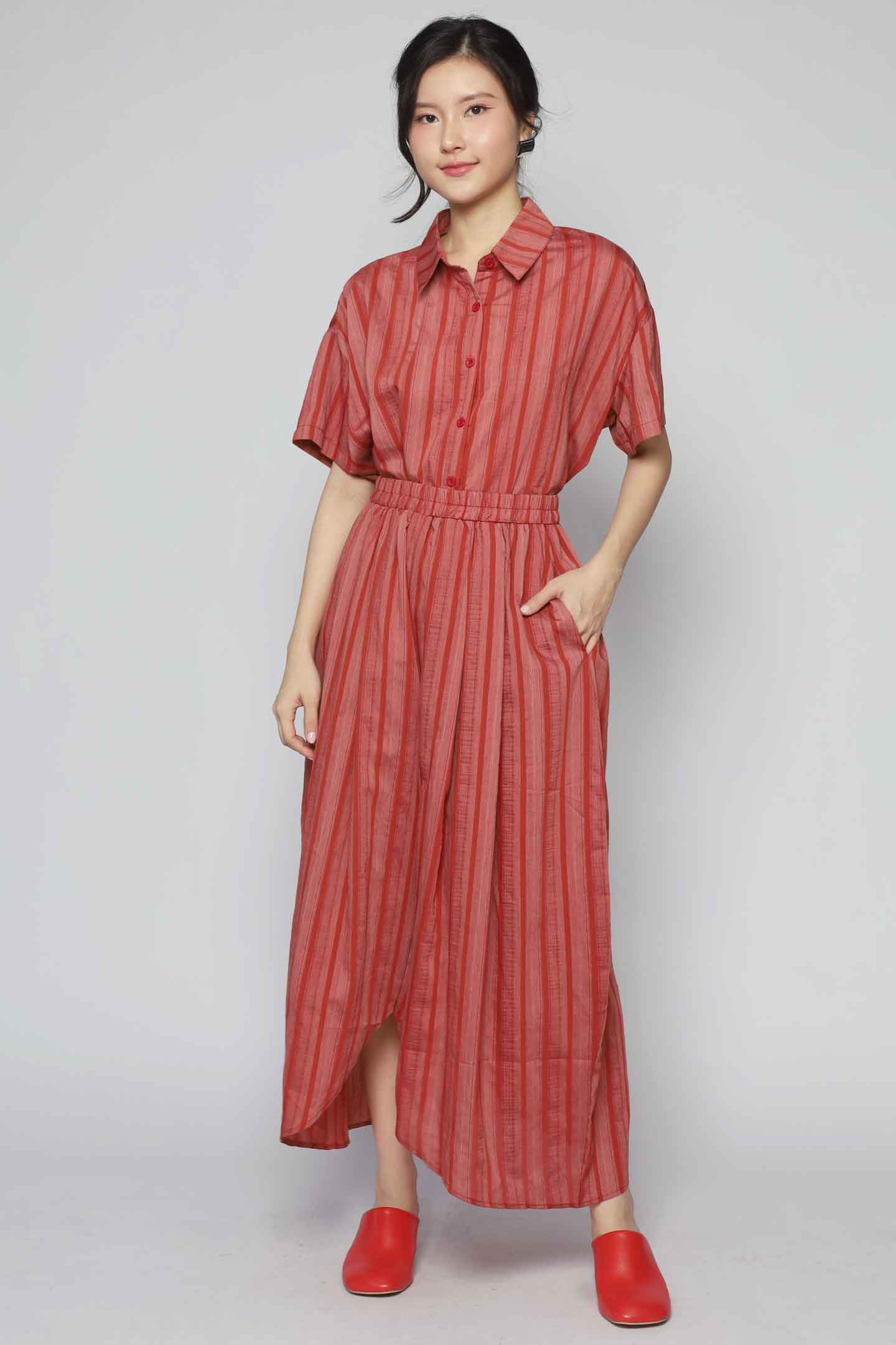 Dippy Culottes in Orange Stripes