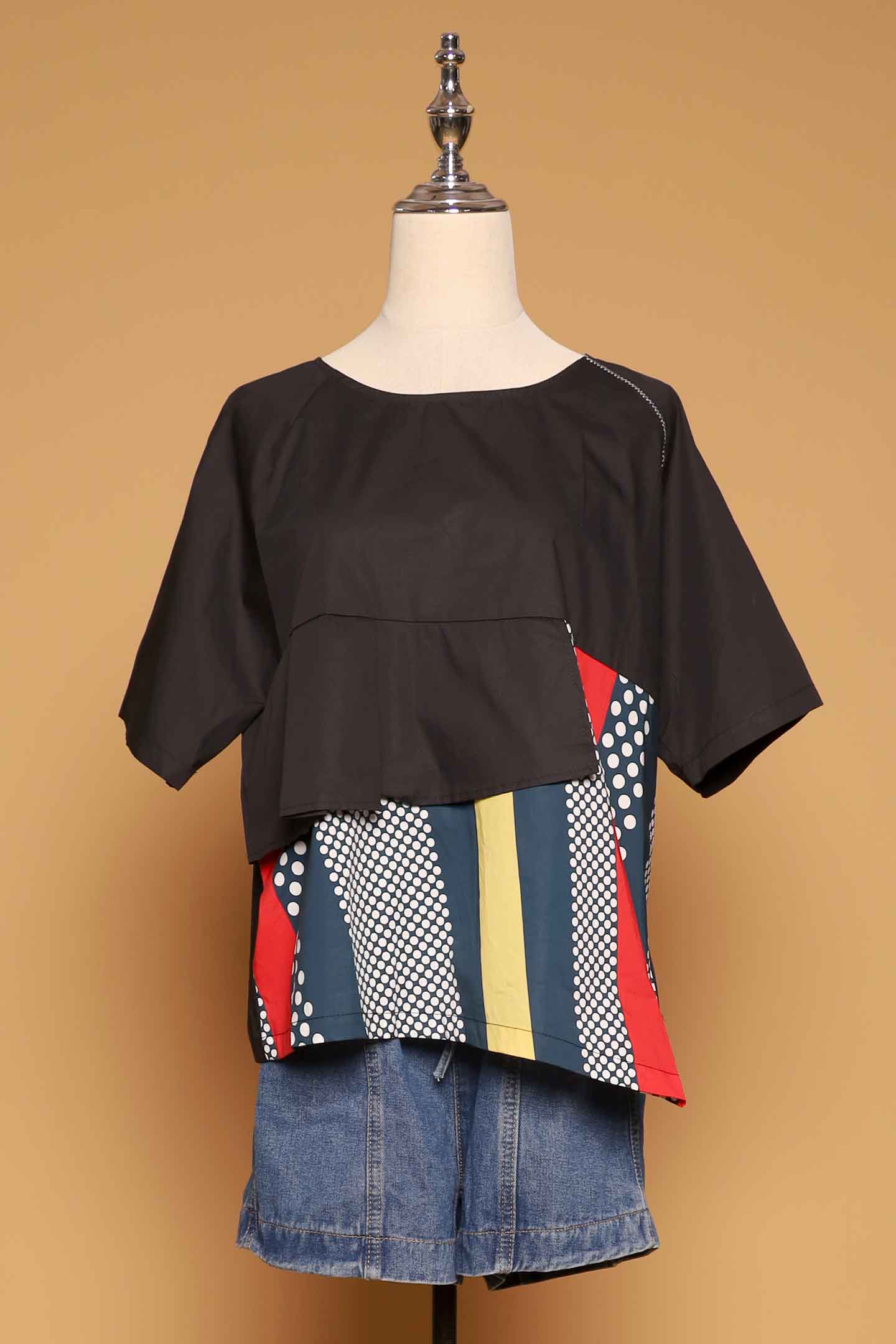 PO - Divinia Multi Polkadot Top in Black