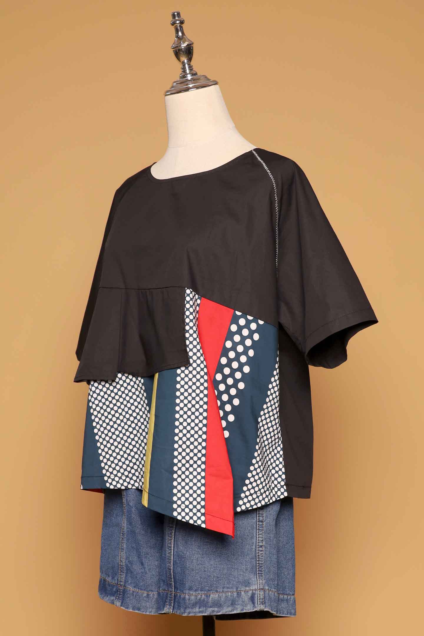 PO - Divinia Multi Polkadot Top in Black