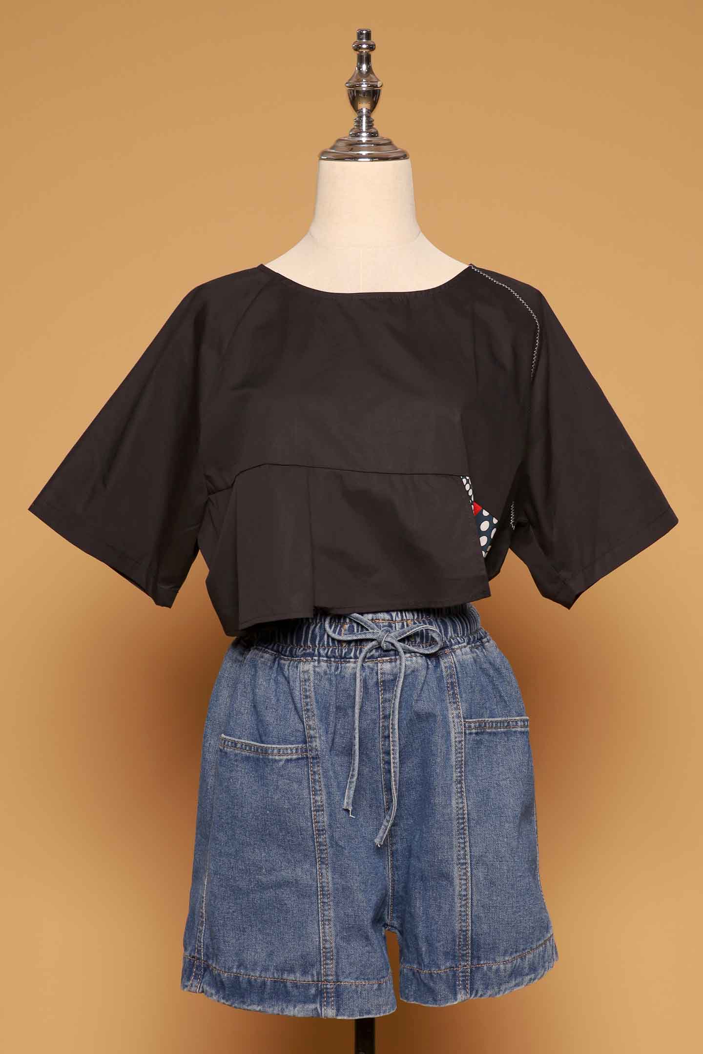 PO - Divinia Multi Polkadot Top in Black